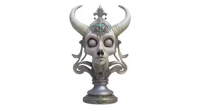 devil head  statue  01