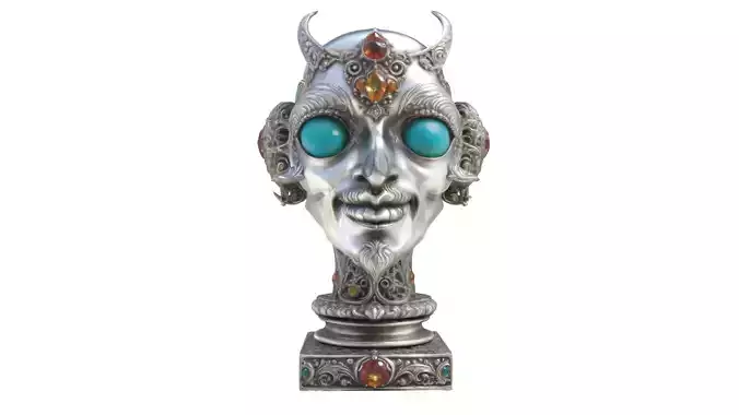 alien head  statue 02