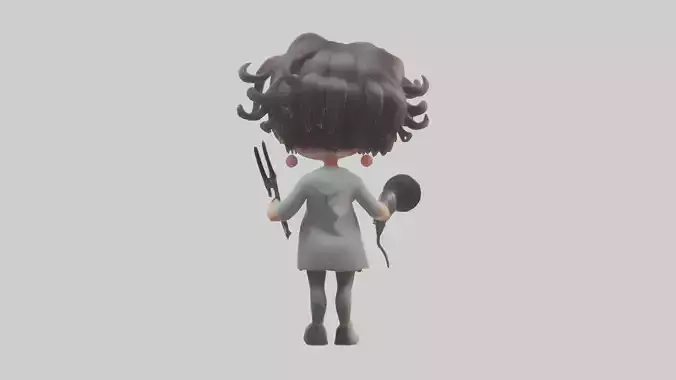 Cartoon Hairstylist Assistant model 3D model