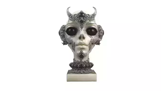 alien head statue 03
