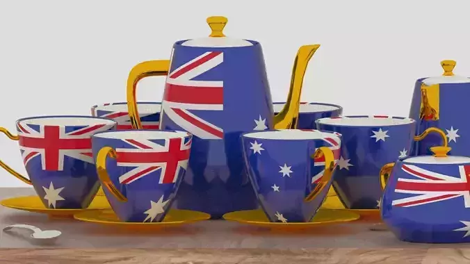 A Tea-set of the Australian flag