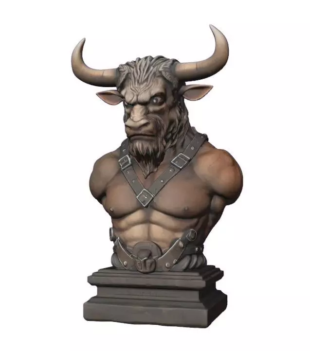 Minotaur Warrior Bust Free 3D print model
