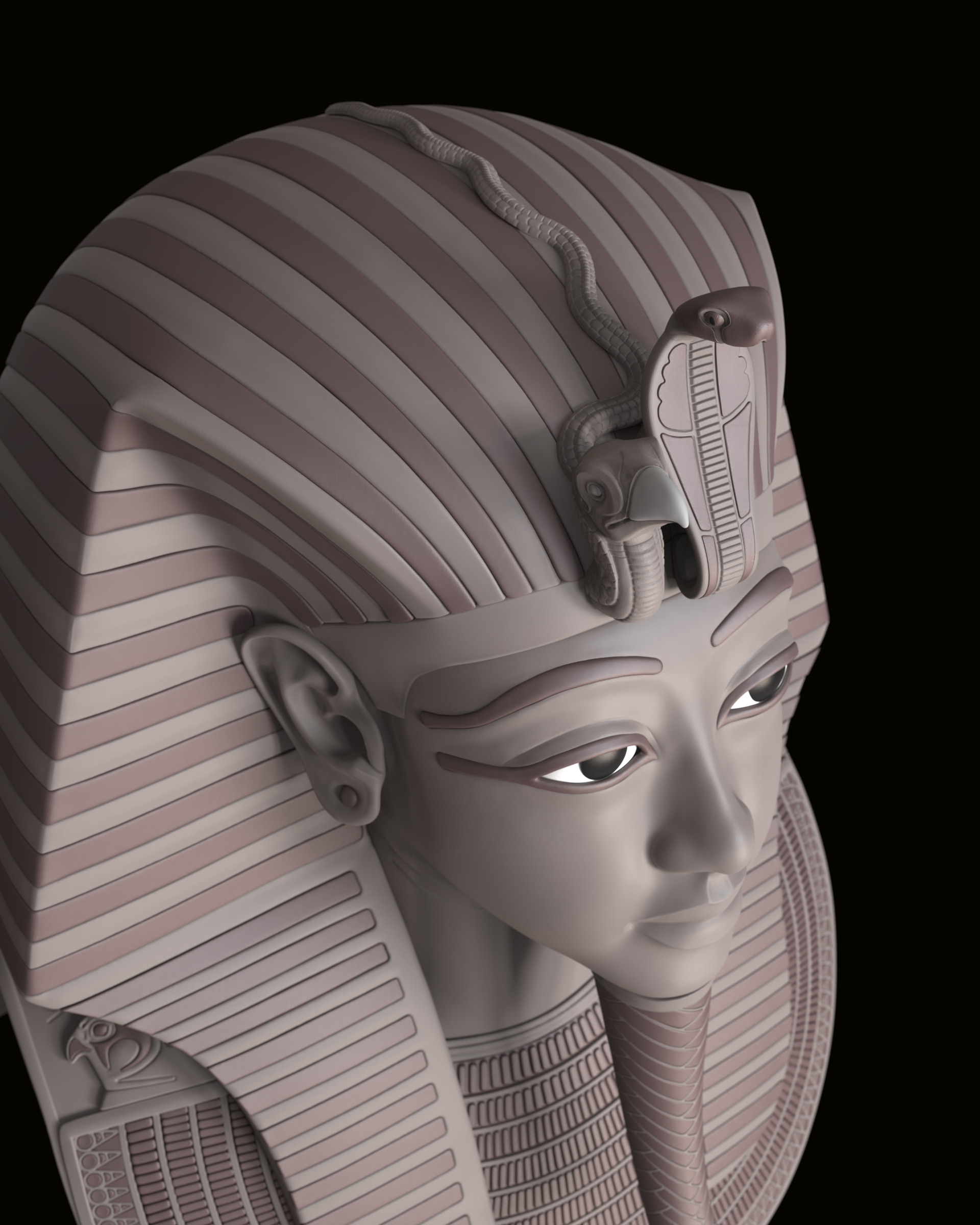 Tutankhamun Mask v5 3D print model_29