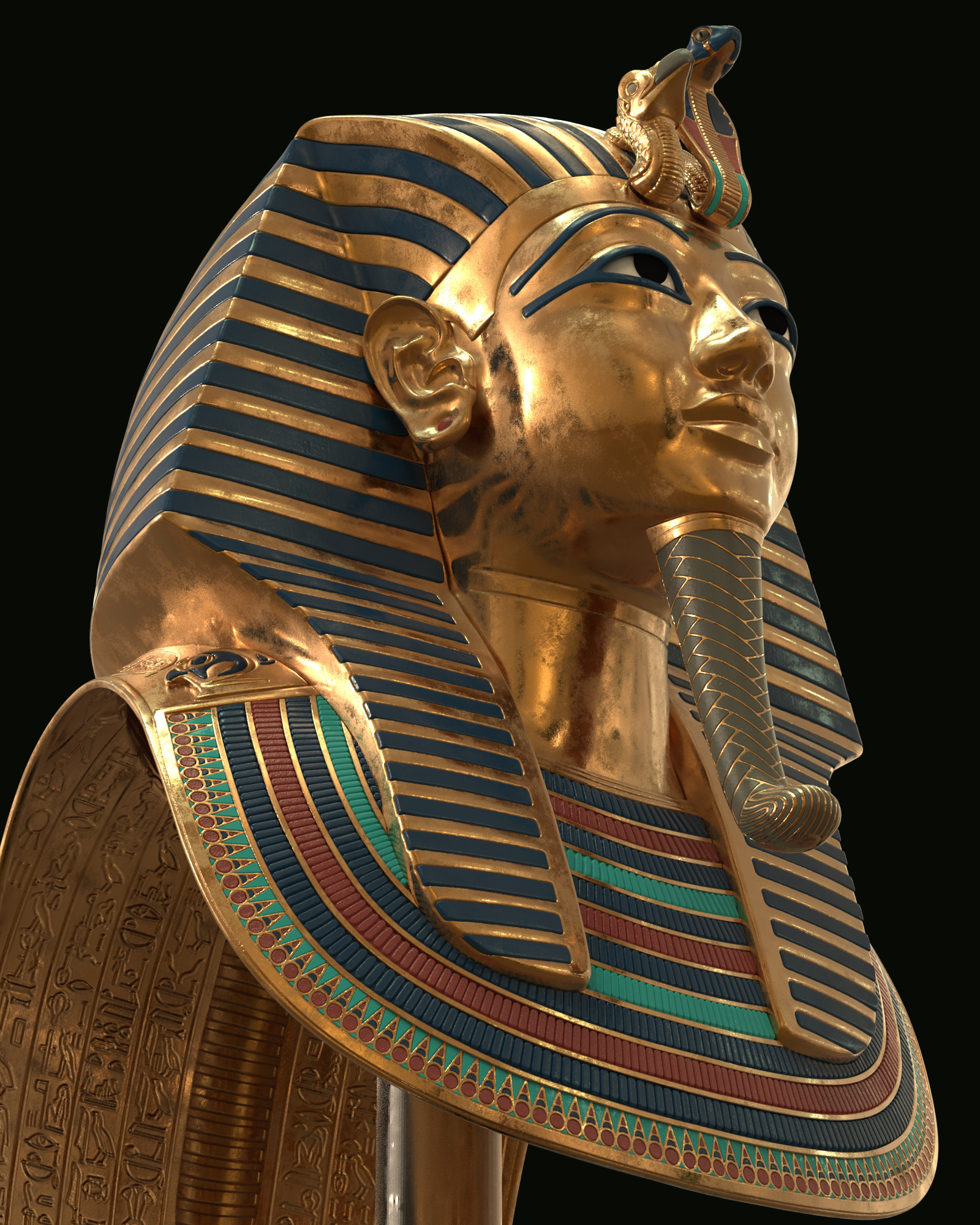 Tutankhamun Mask v5 3D print model_19