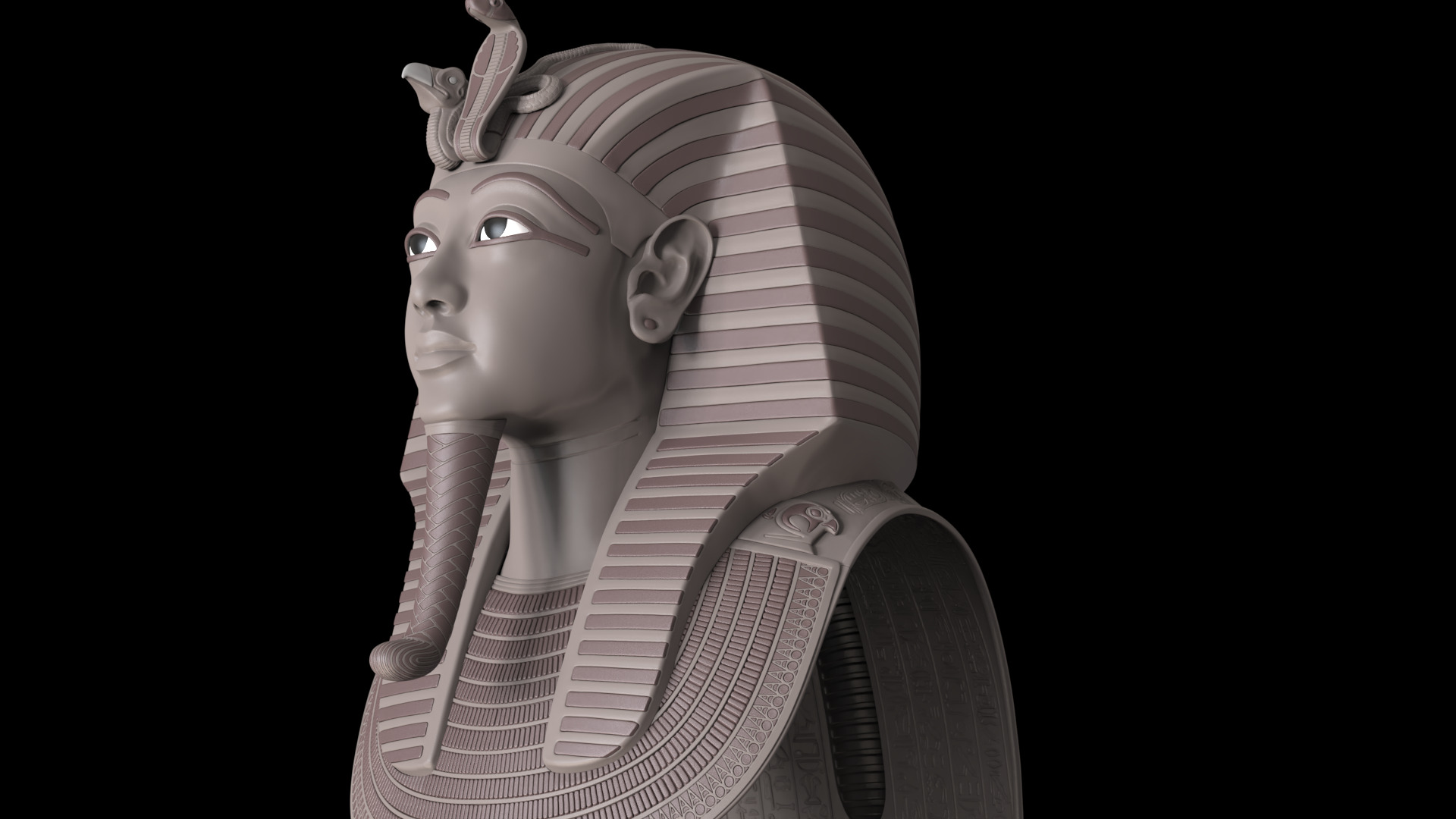 Tutankhamun Mask v5 3D print model_33