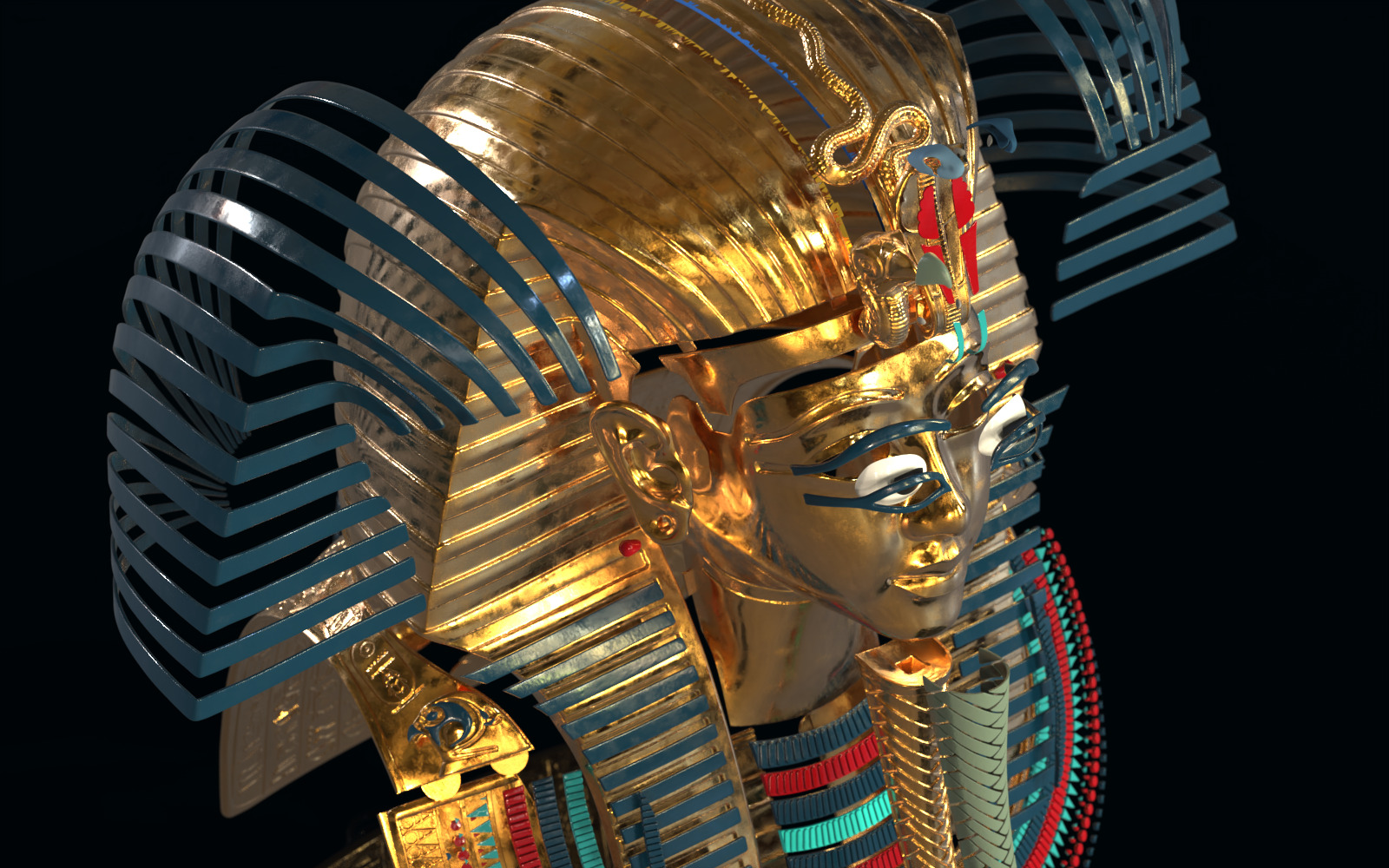 Tutankhamun Mask v5 3D print model_11