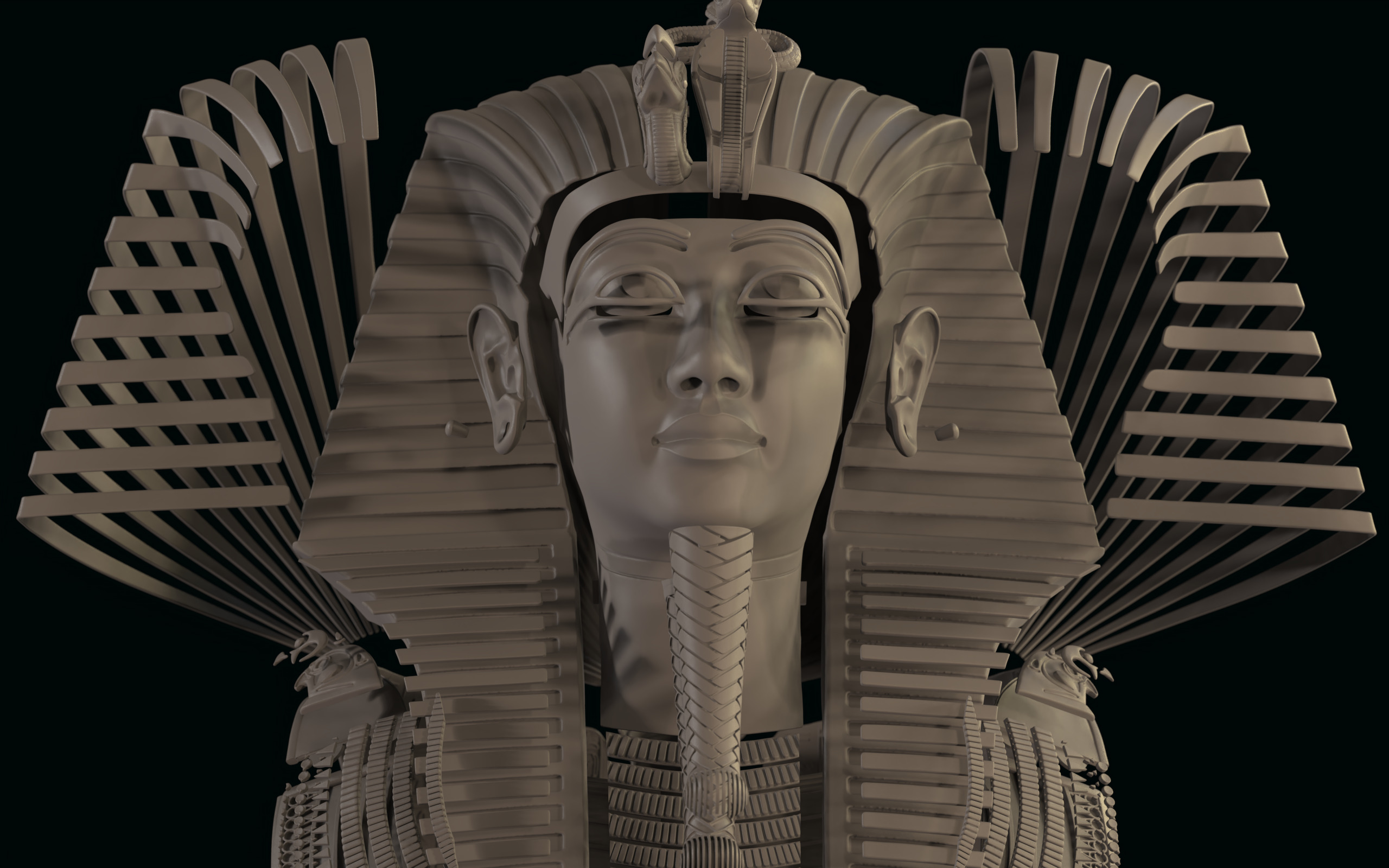 Tutankhamun Mask v5 3D print model_26