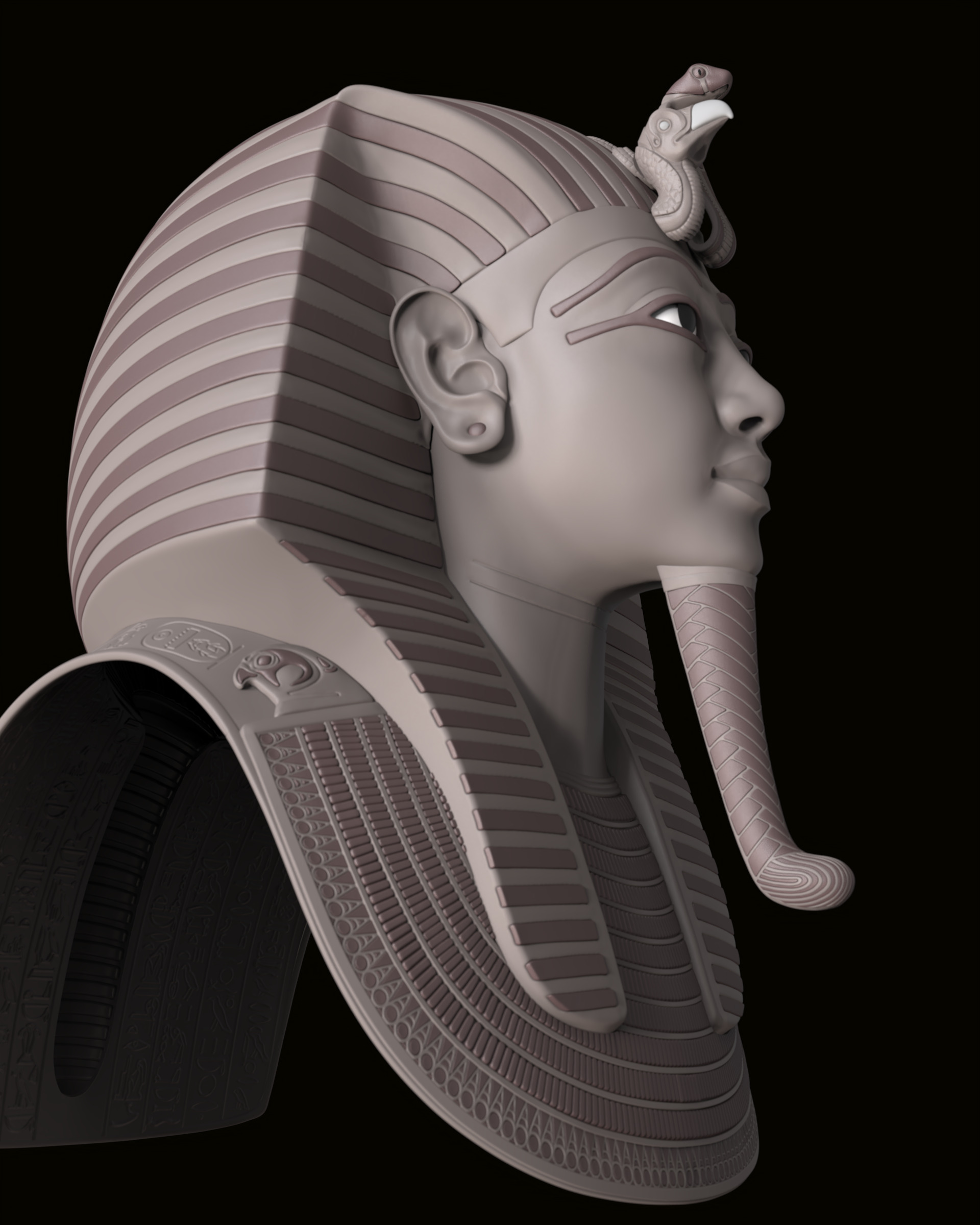 Tutankhamun Mask v5 3D print model_34