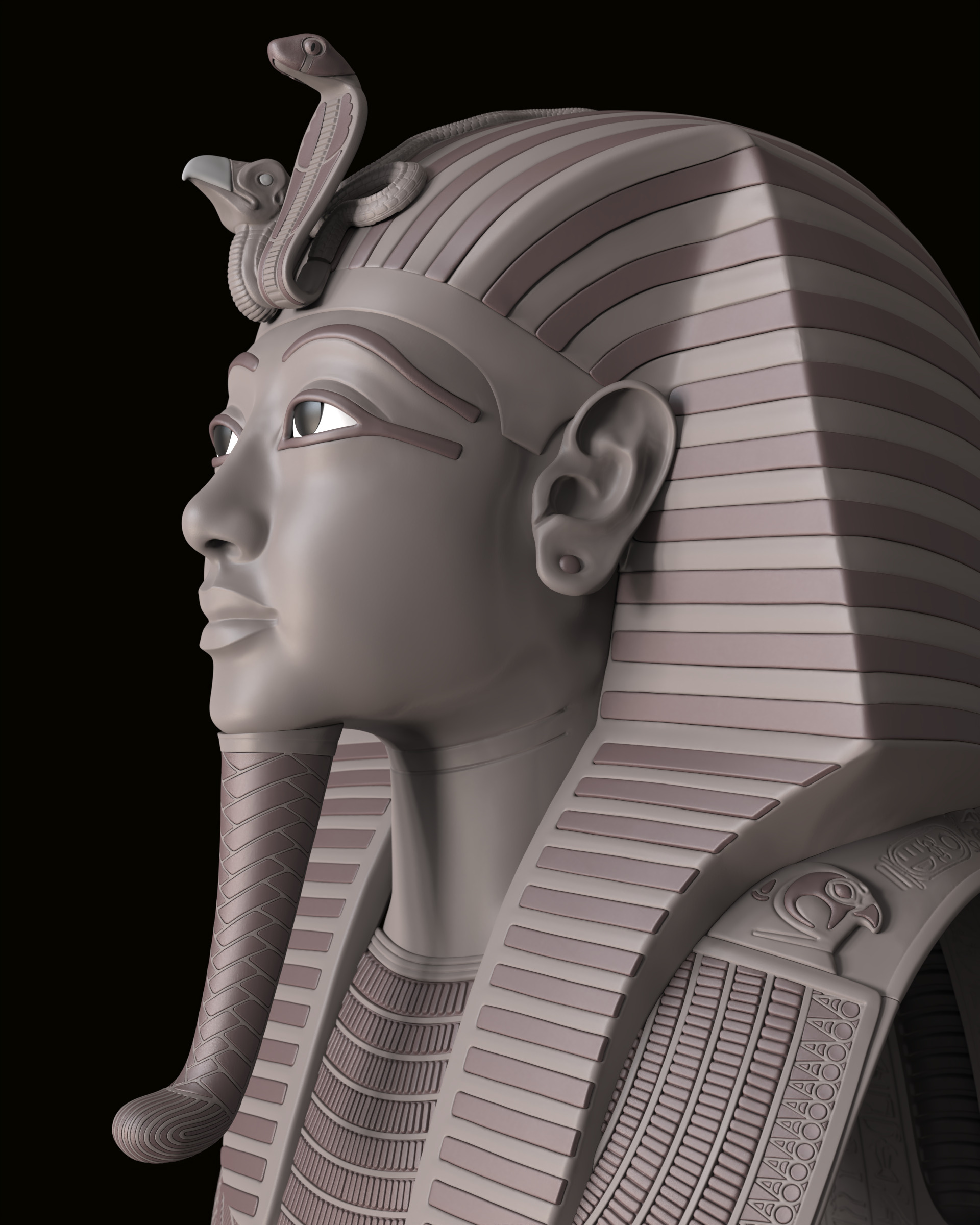 Tutankhamun Mask v5 3D print model_30