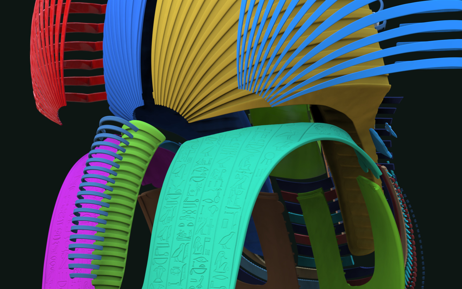 Tutankhamun Mask v5 3D print model_8