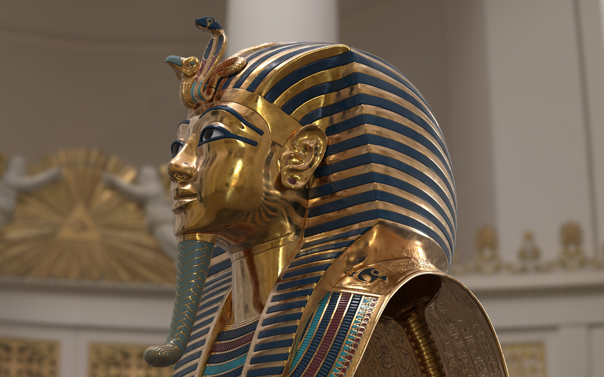 Tutankhamun Mask v5 3D print model_1
