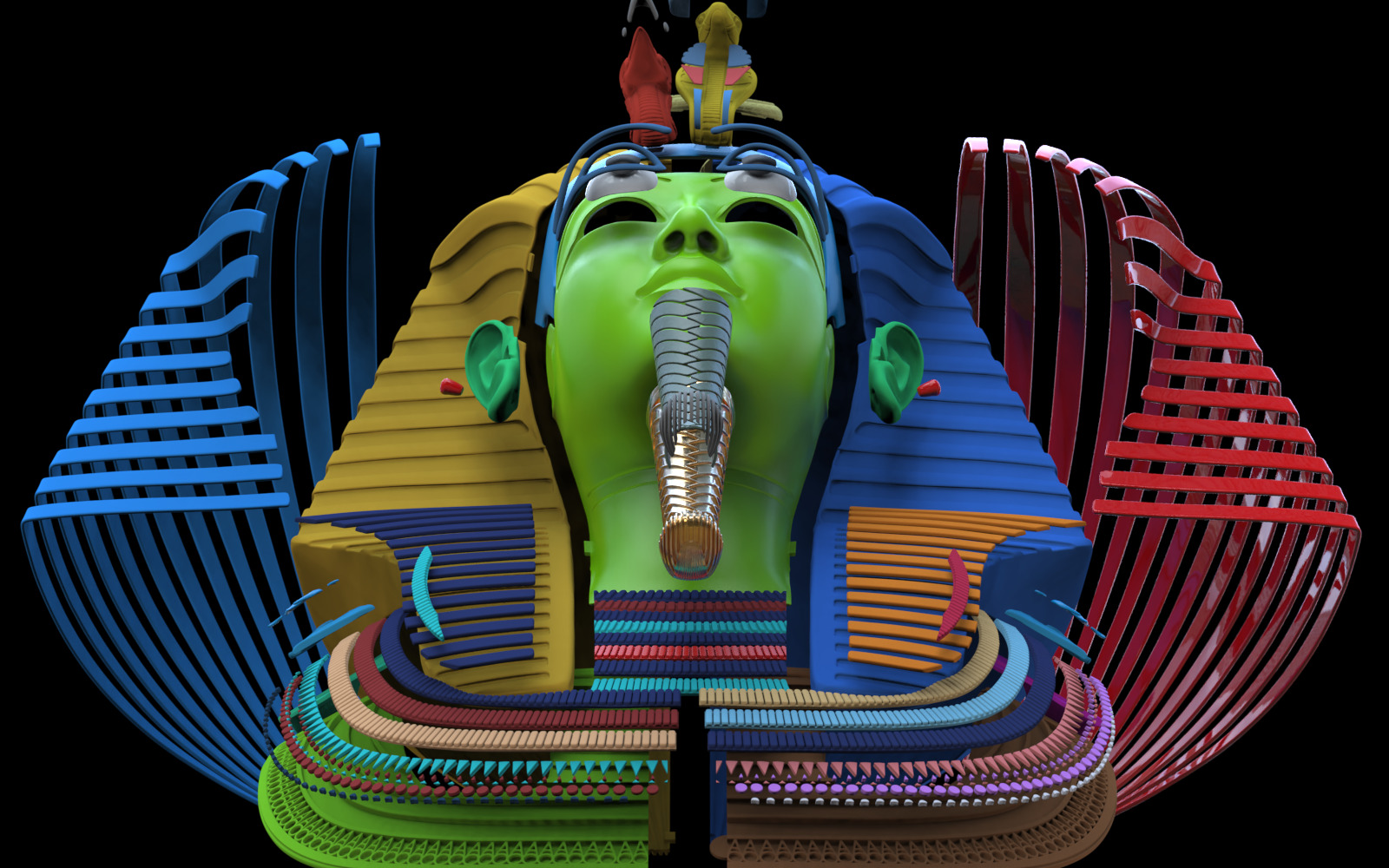 Tutankhamun Mask v5 3D print model_5