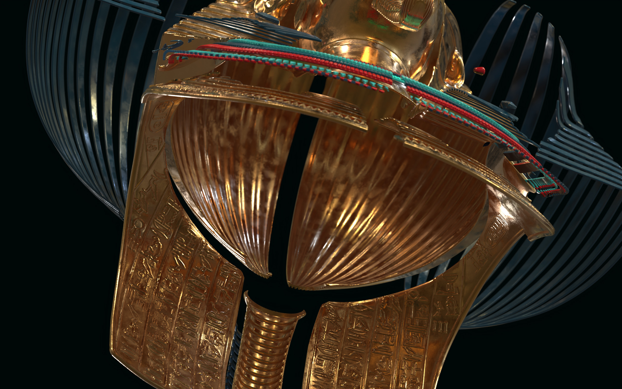 Tutankhamun Mask v5 3D print model_14