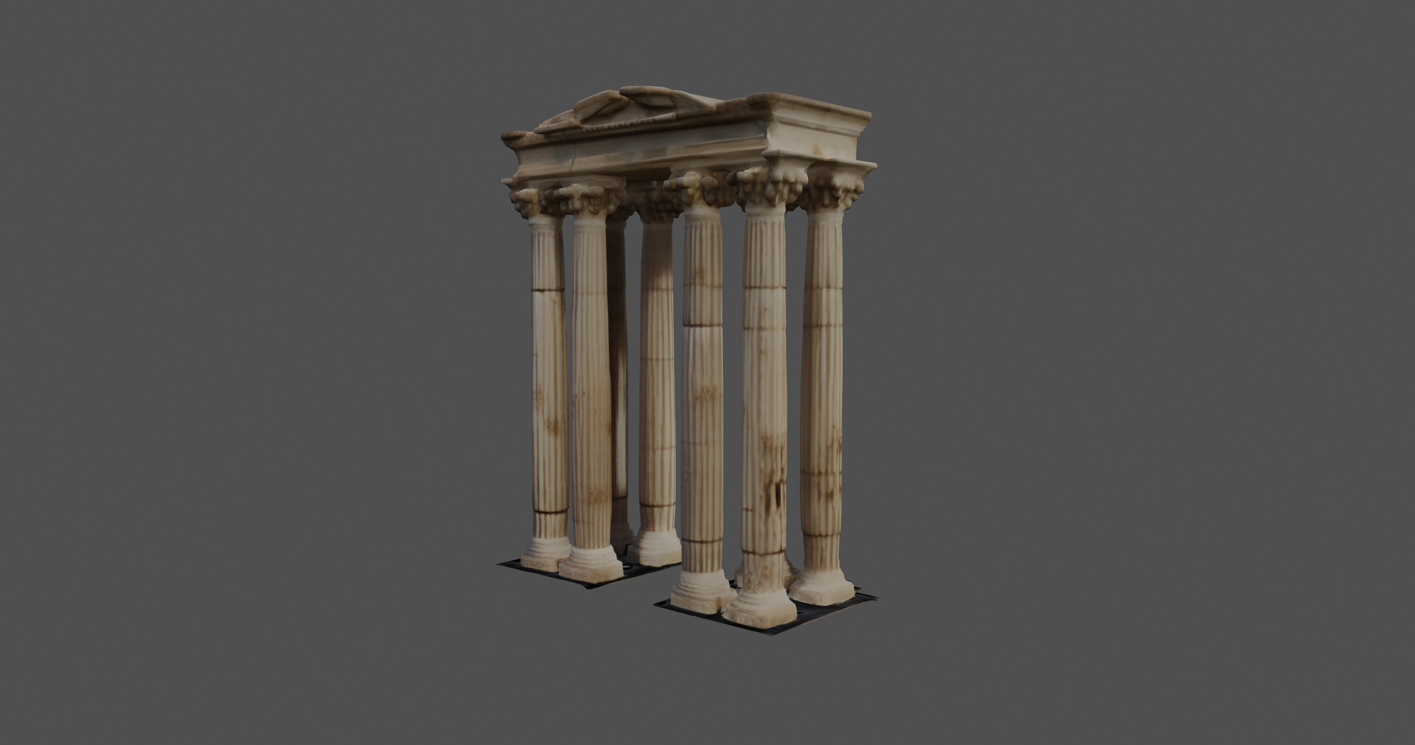Ancient Greek Ruins Corinthian Columns 3D model_4