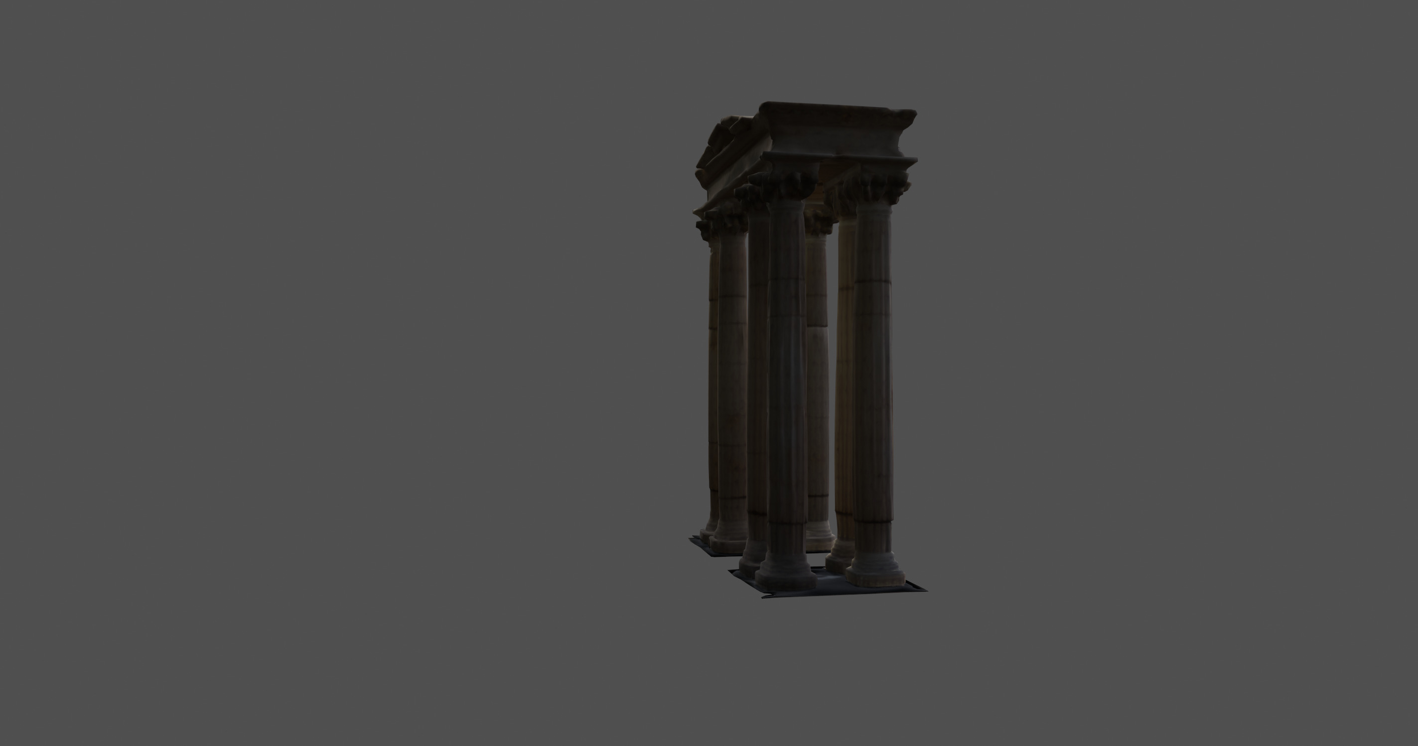 Ancient Greek Ruins Corinthian Columns 3D model_7