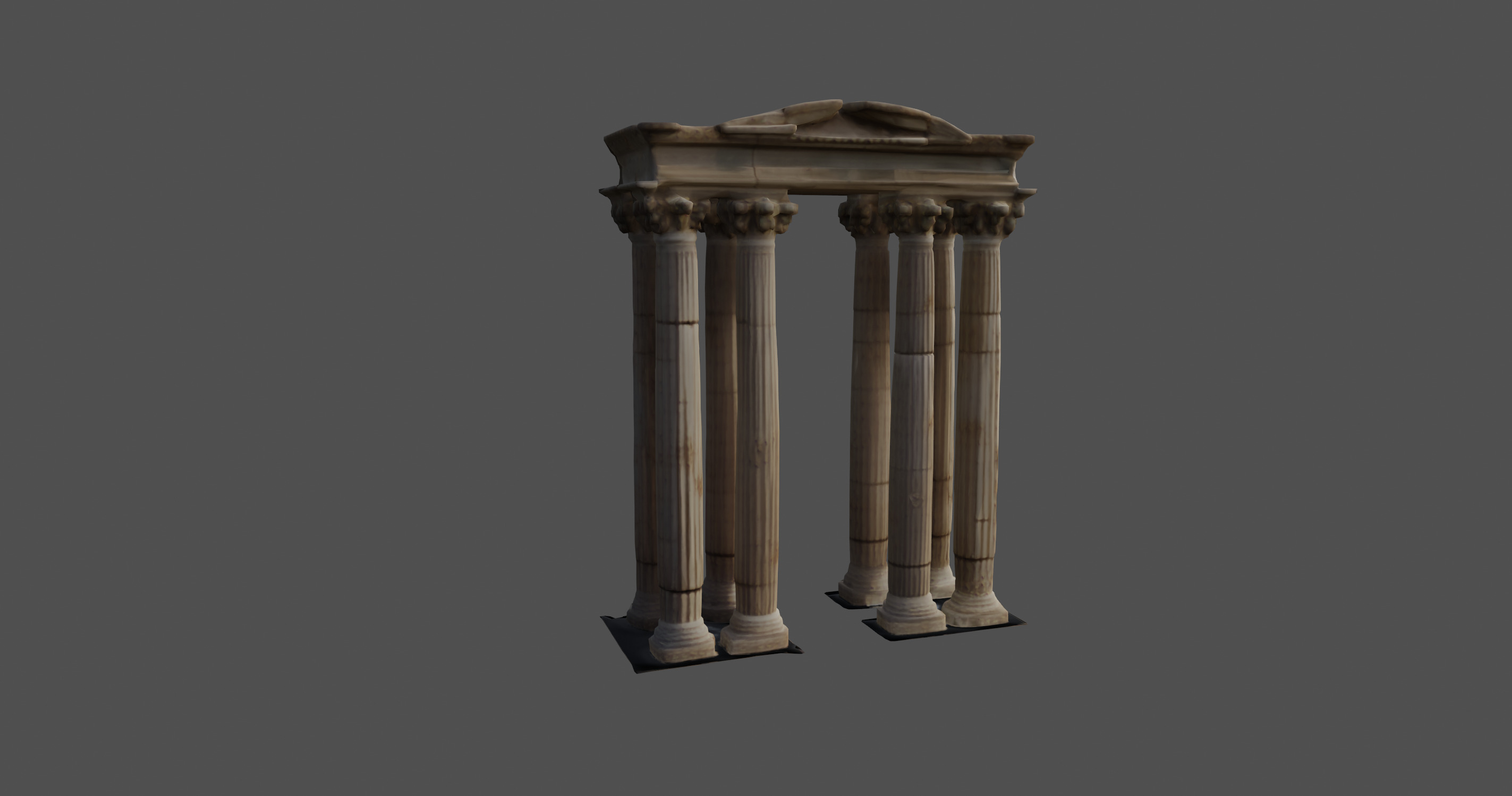 Ancient Greek Ruins Corinthian Columns 3D model_8