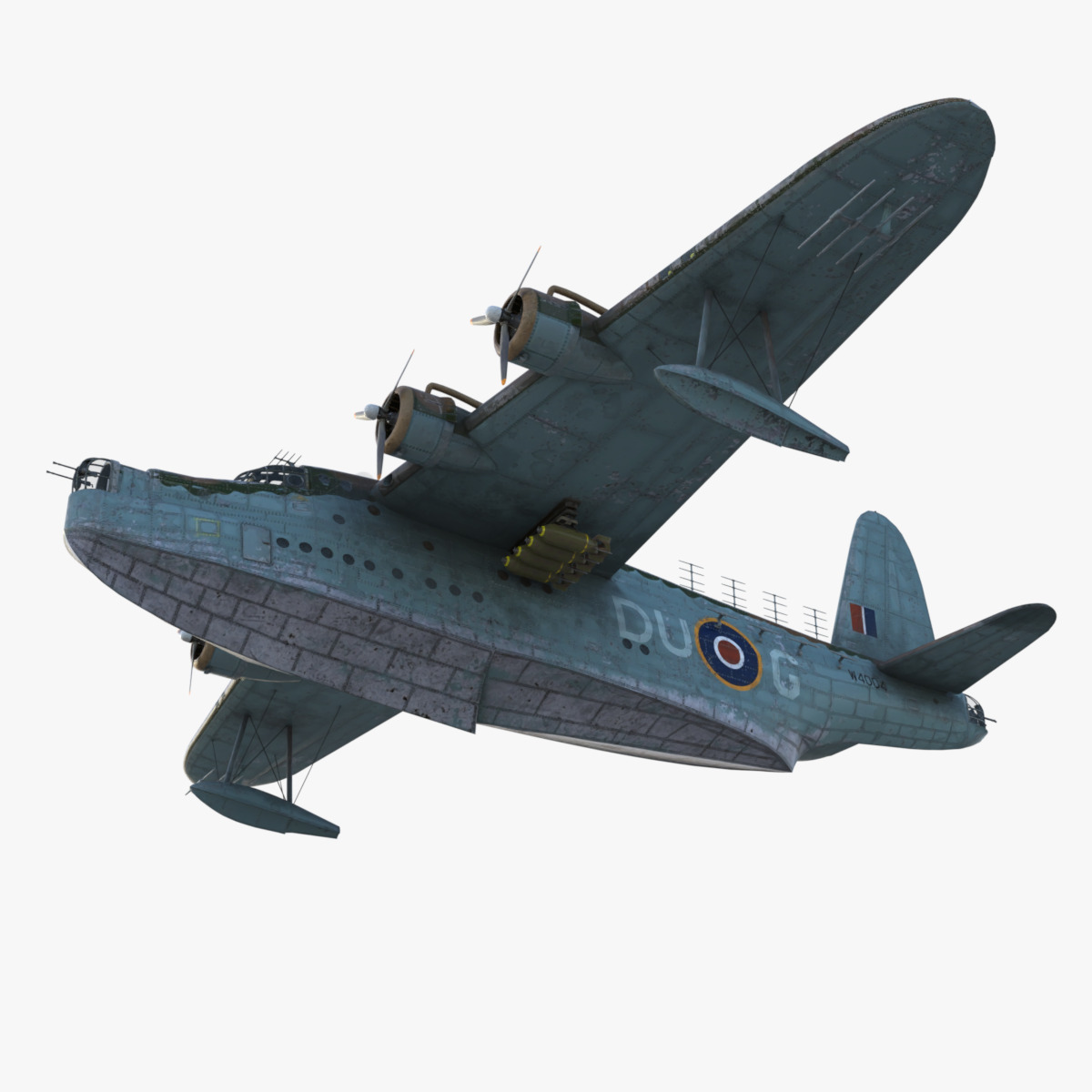Short S25 Sunderland - Flying Boat WW2 Low-poly 3D model_19