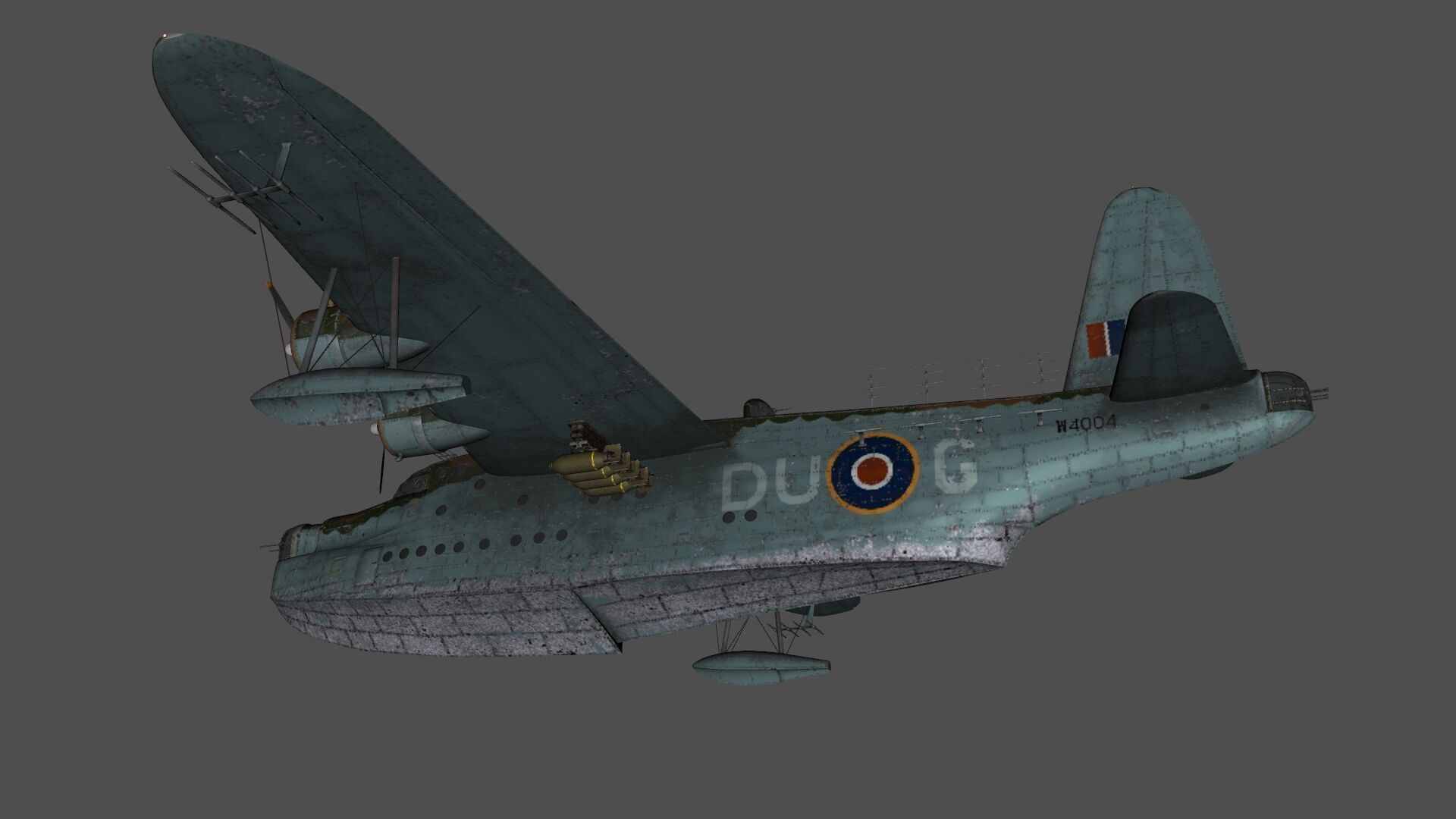 Short S25 Sunderland - Flying Boat WW2 Low-poly 3D model_20
