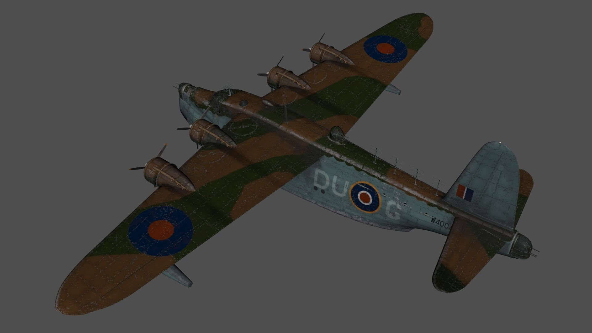 Short S25 Sunderland - Flying Boat WW2 Low-poly 3D model_21