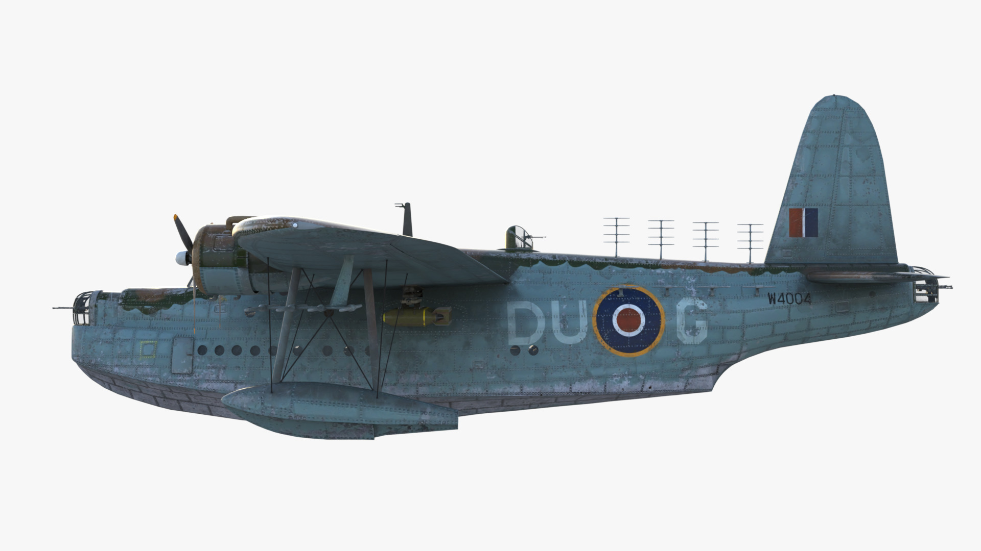 Short S25 Sunderland - Flying Boat WW2 Low-poly 3D model_11