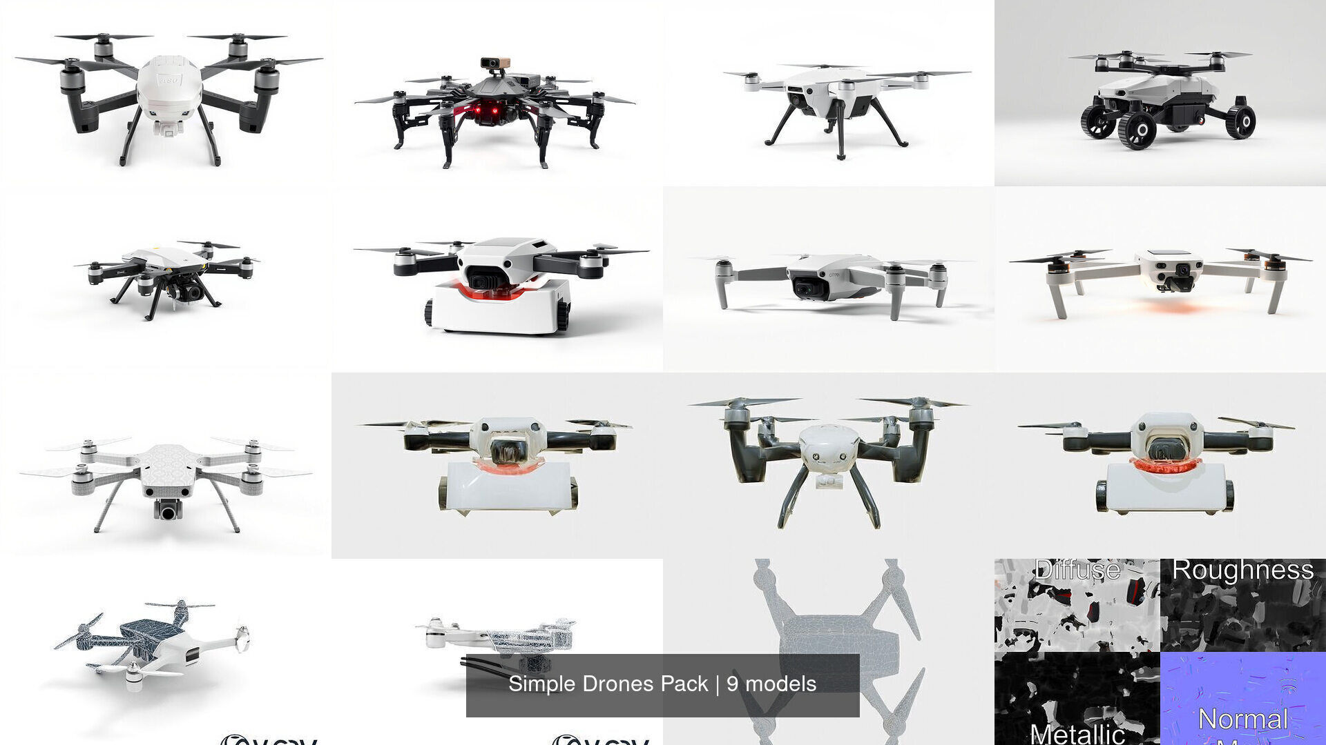 Simple Drones Pack 3D Model Collection_30