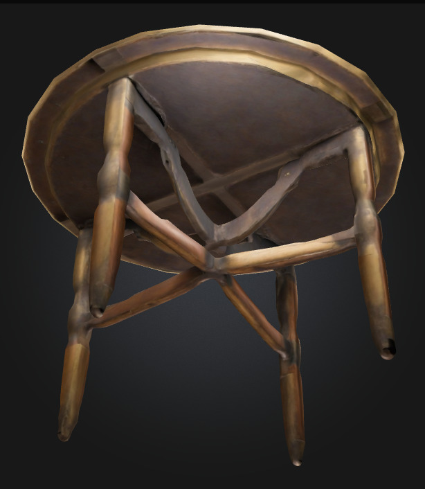 Intricate Brass Table 3D model_1