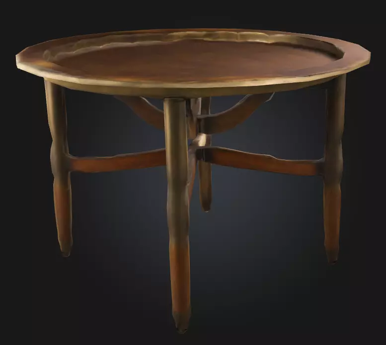 Intricate Brass Table 3D model_0