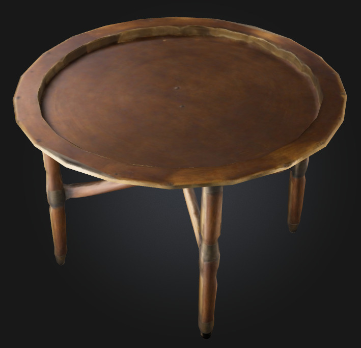 Intricate Brass Table 3D model_2