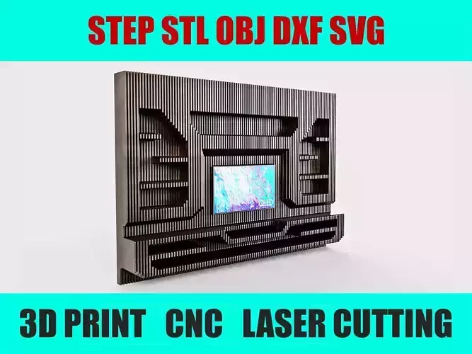 3D Wall Furniture CNC Design Modern TV Panel Storage 3D print model