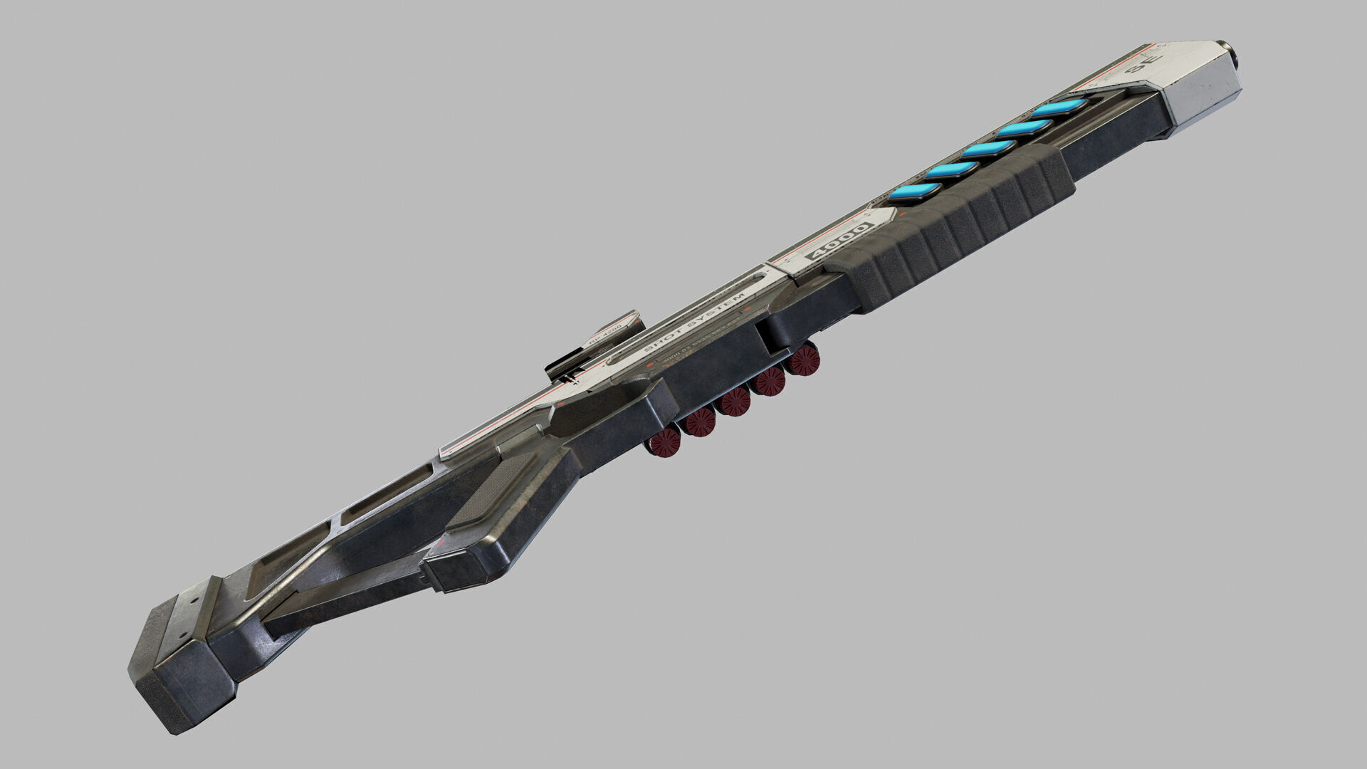 Sci Fi Shotgun Low-poly 3D model_16