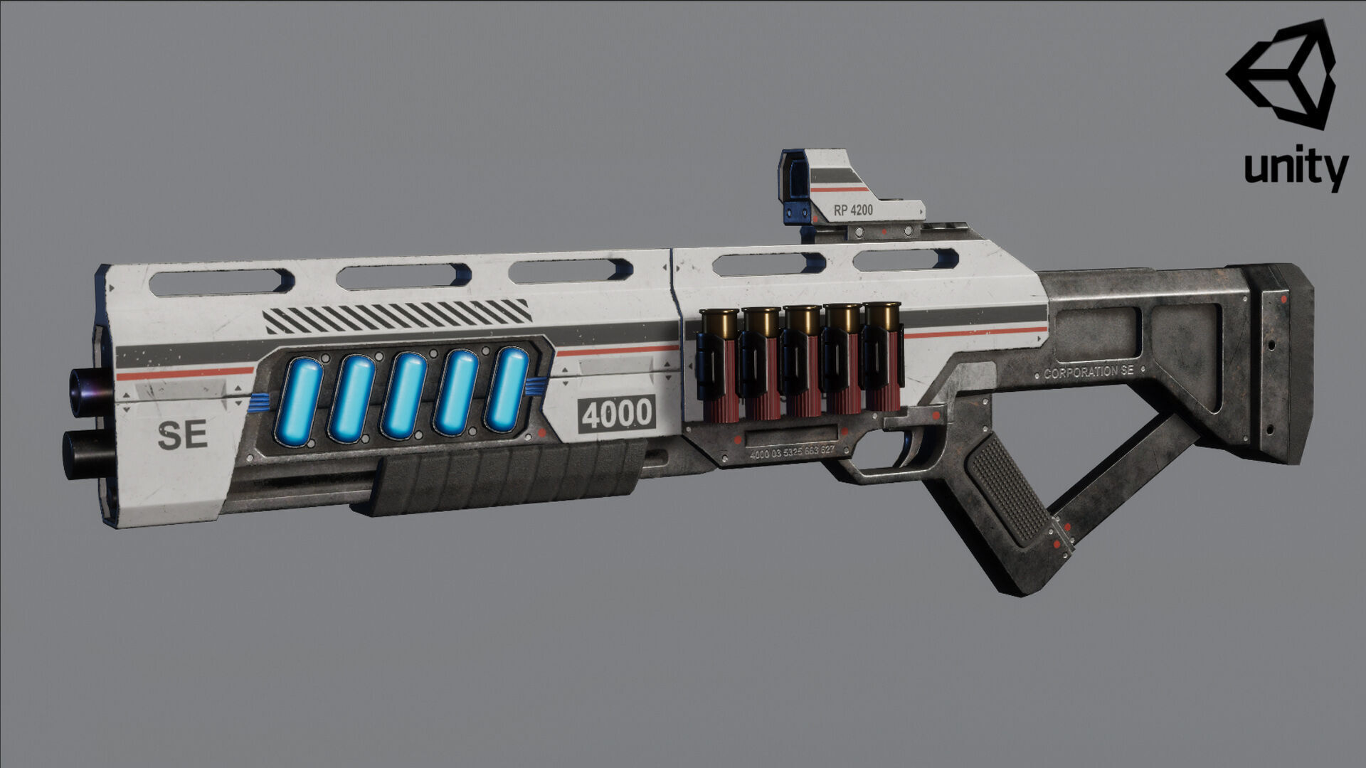 Sci Fi Shotgun Low-poly 3D model_18