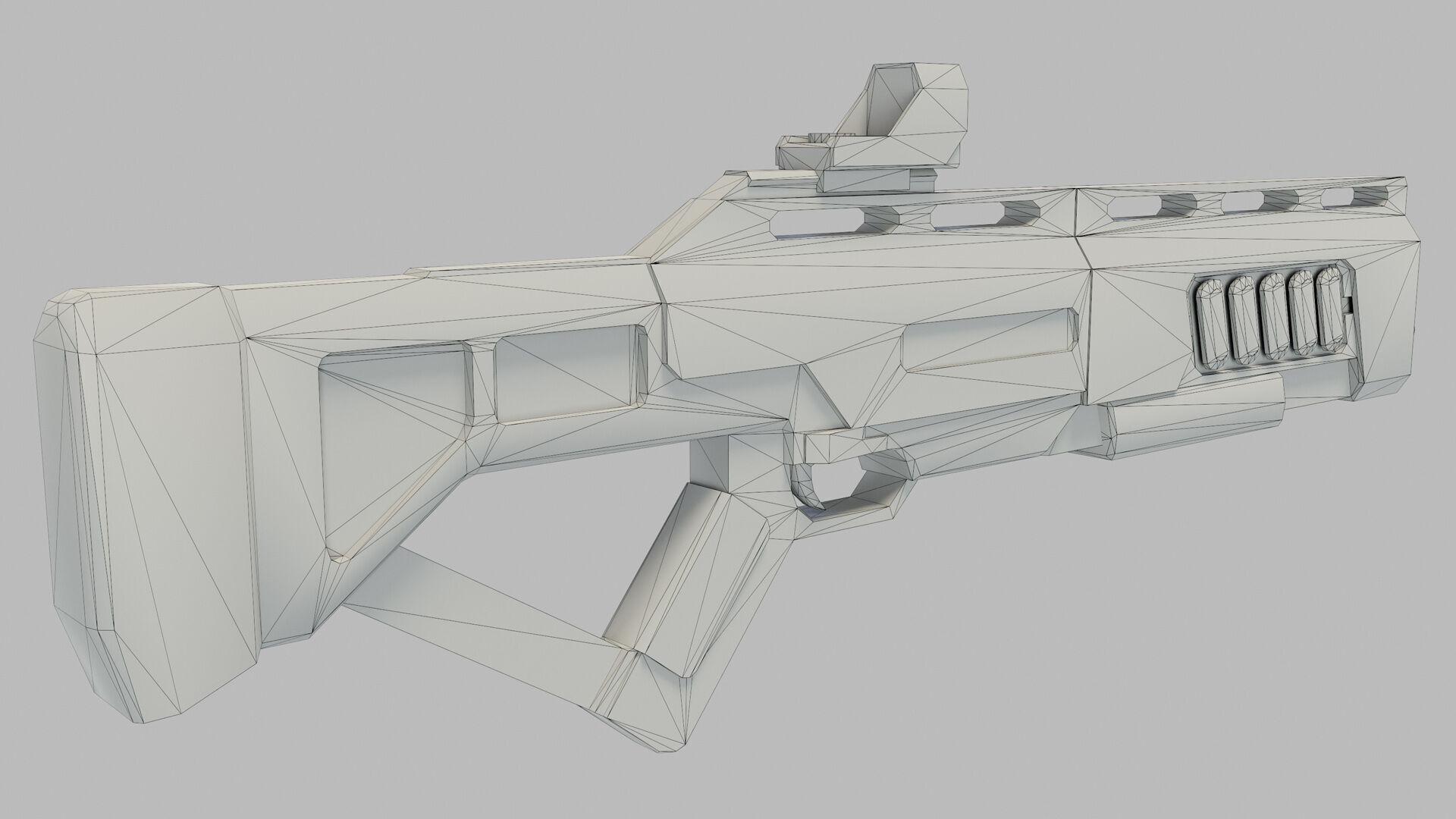Sci Fi Shotgun Low-poly 3D model_20