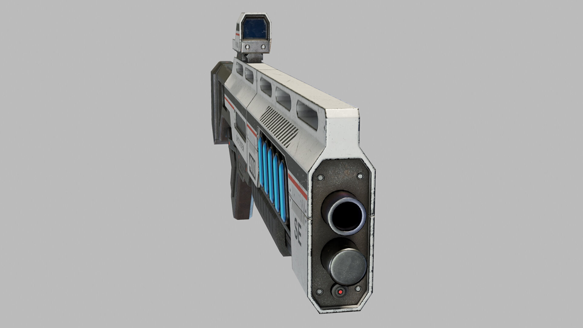Sci Fi Shotgun Low-poly 3D model_4