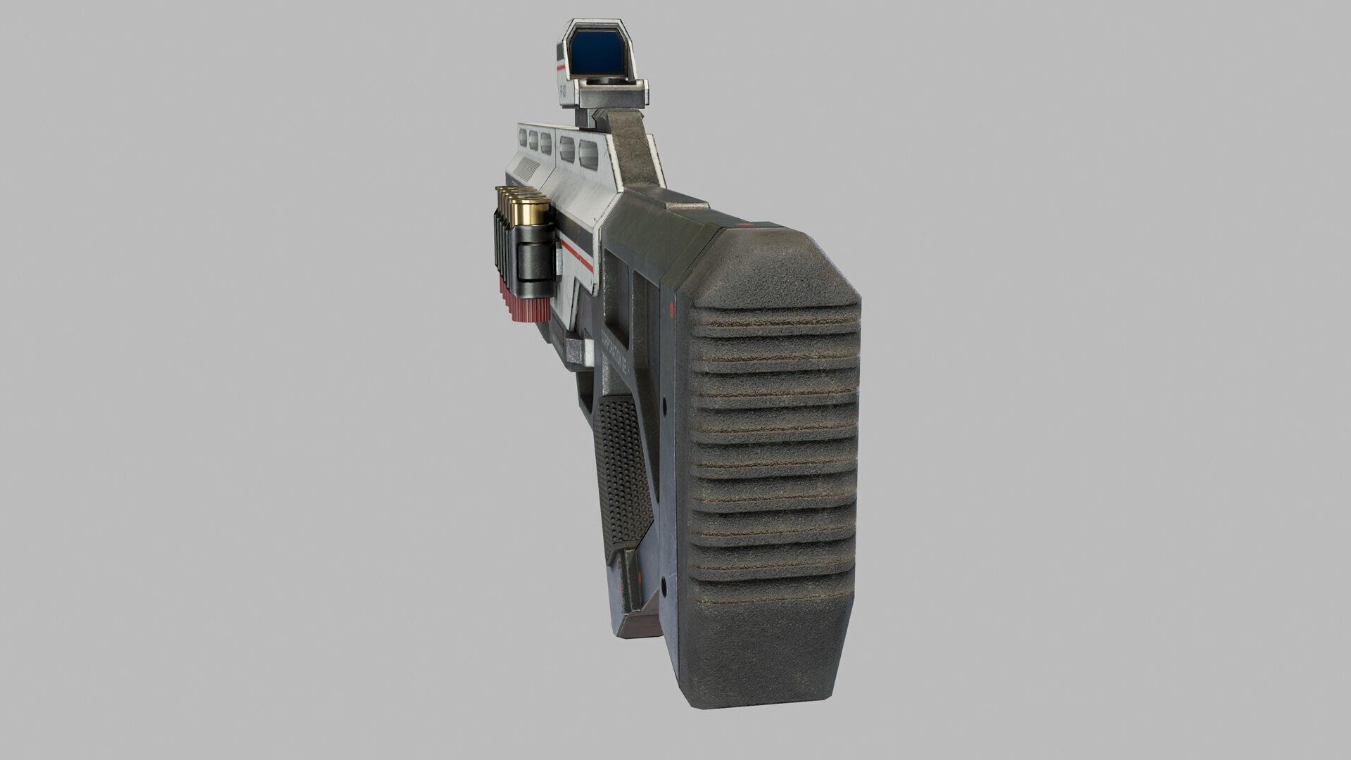 Sci Fi Shotgun Low-poly 3D model_10