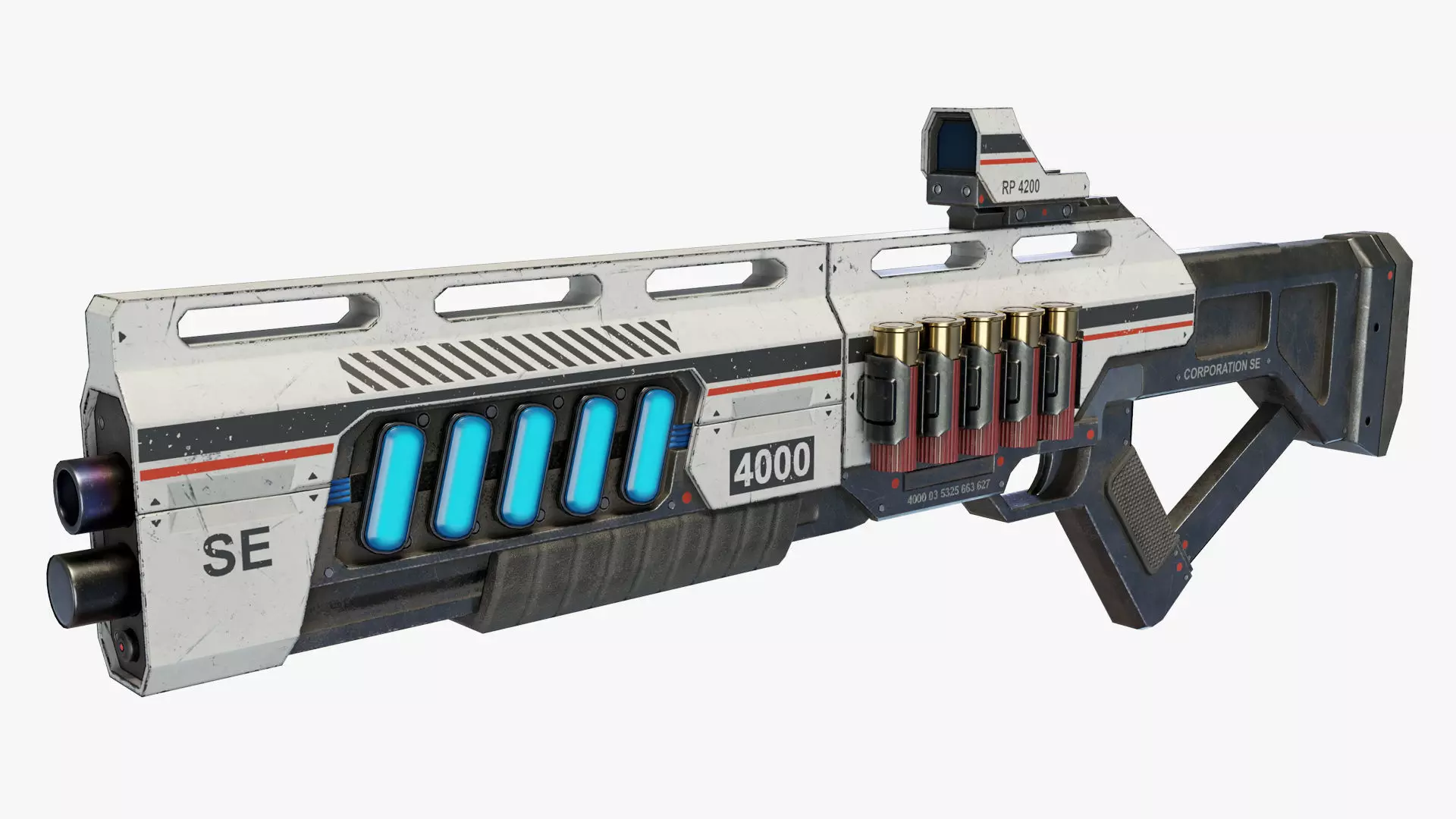 Sci Fi Shotgun Low-poly 3D model_0