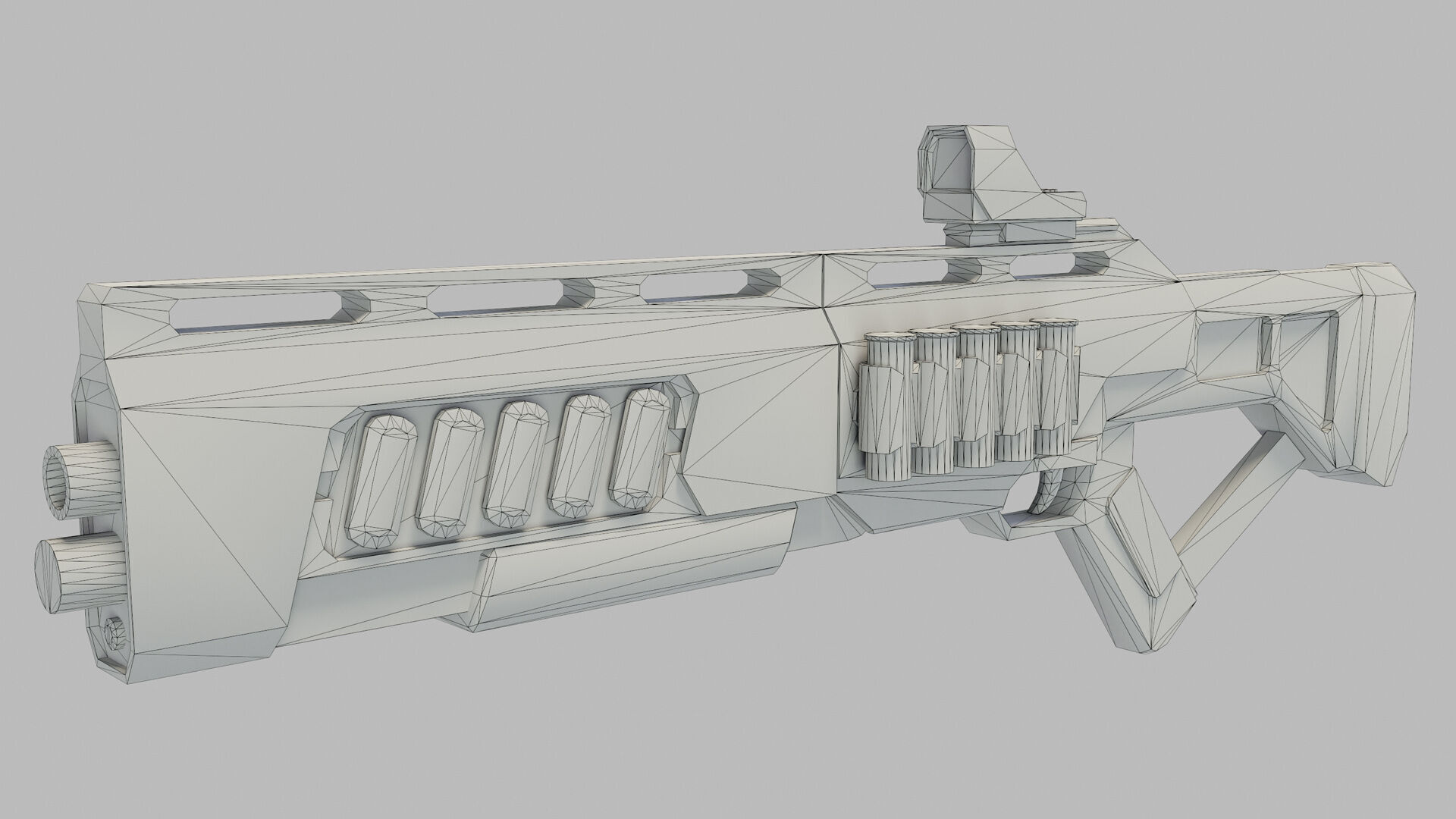 Sci Fi Shotgun Low-poly 3D model_19