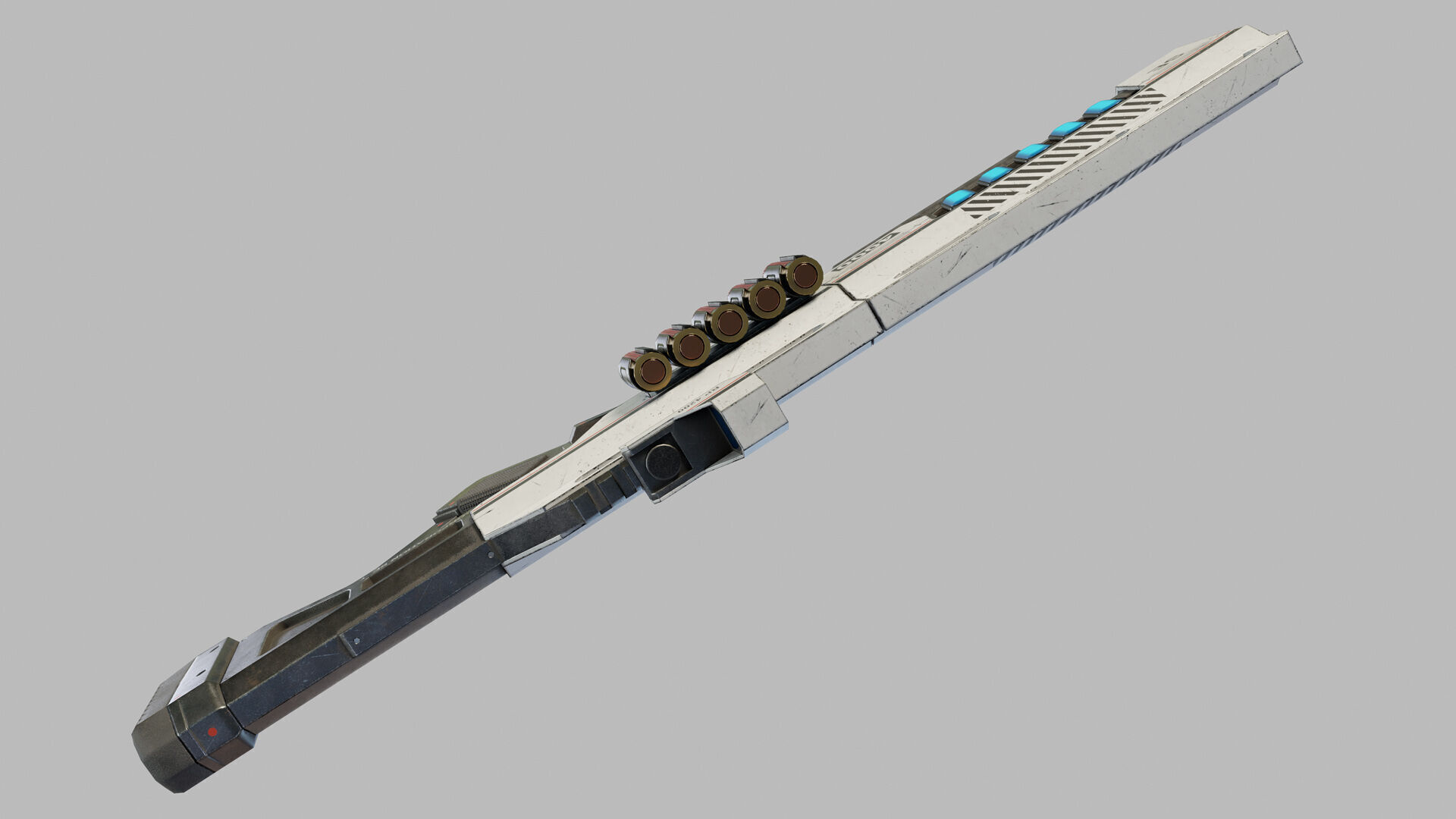 Sci Fi Shotgun Low-poly 3D model_15