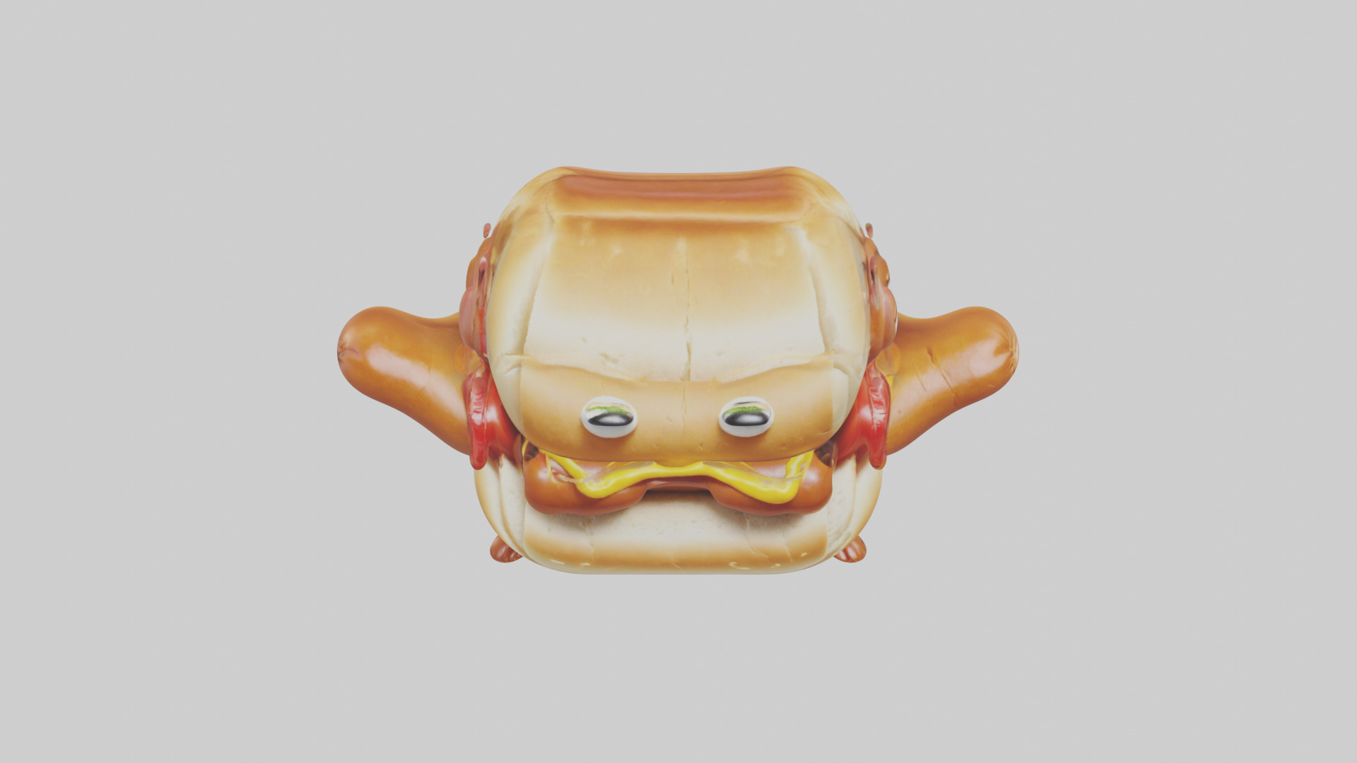 Cartoon Hot Dog model 3D model_16