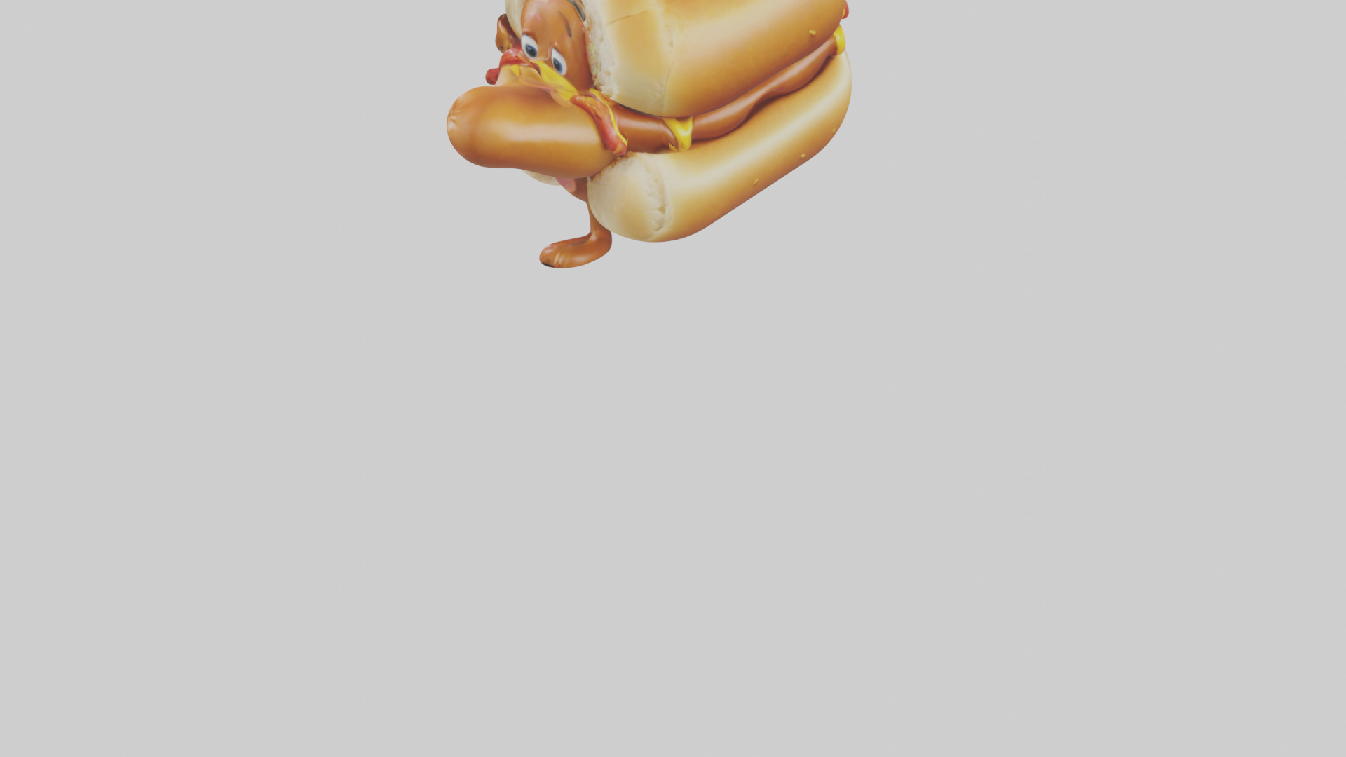 Cartoon Hot Dog model 3D model_5
