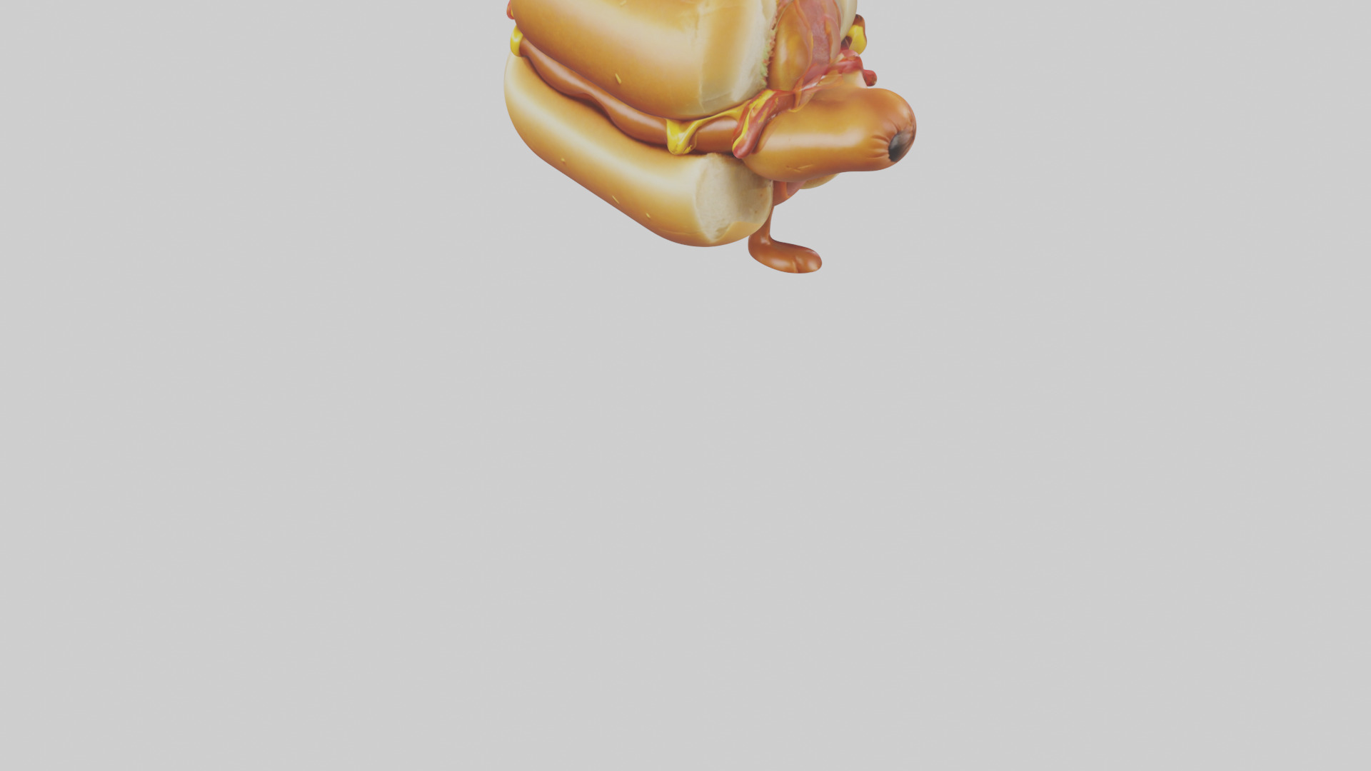 Cartoon Hot Dog model 3D model_6