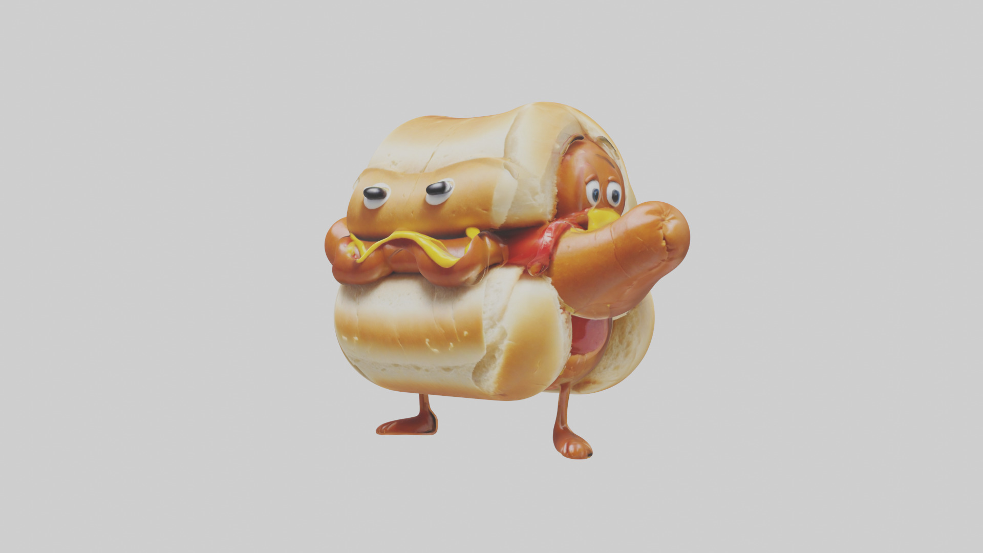 Cartoon Hot Dog model 3D model_11