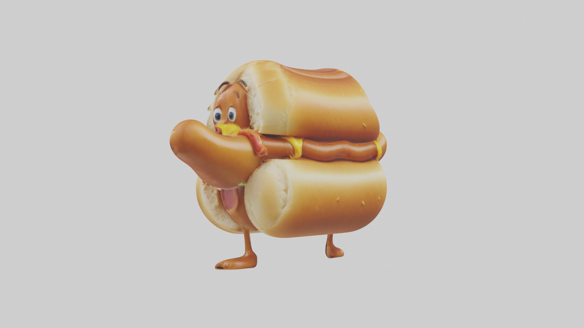 Cartoon Hot Dog model 3D model_3