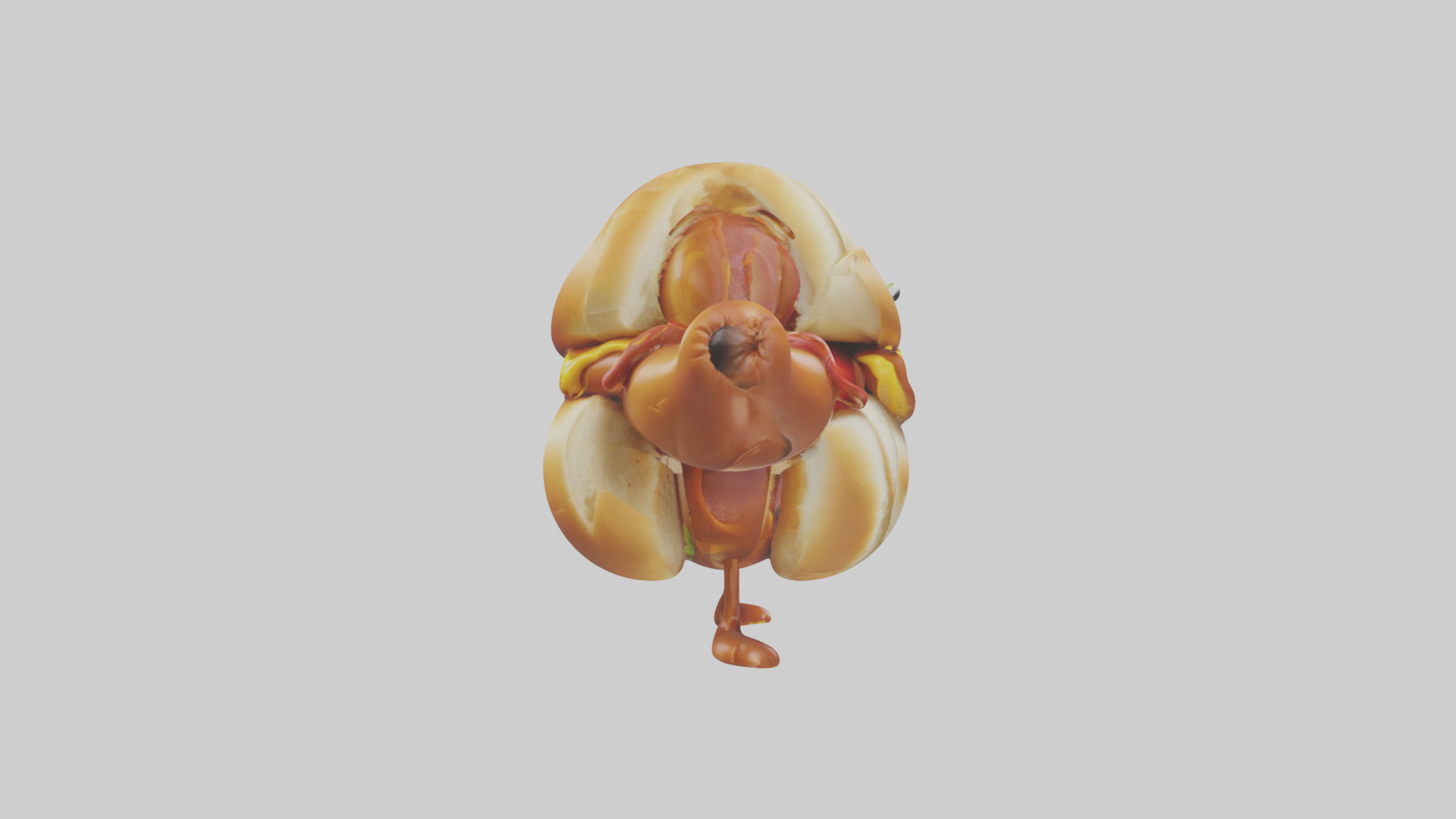 Cartoon Hot Dog model 3D model_13