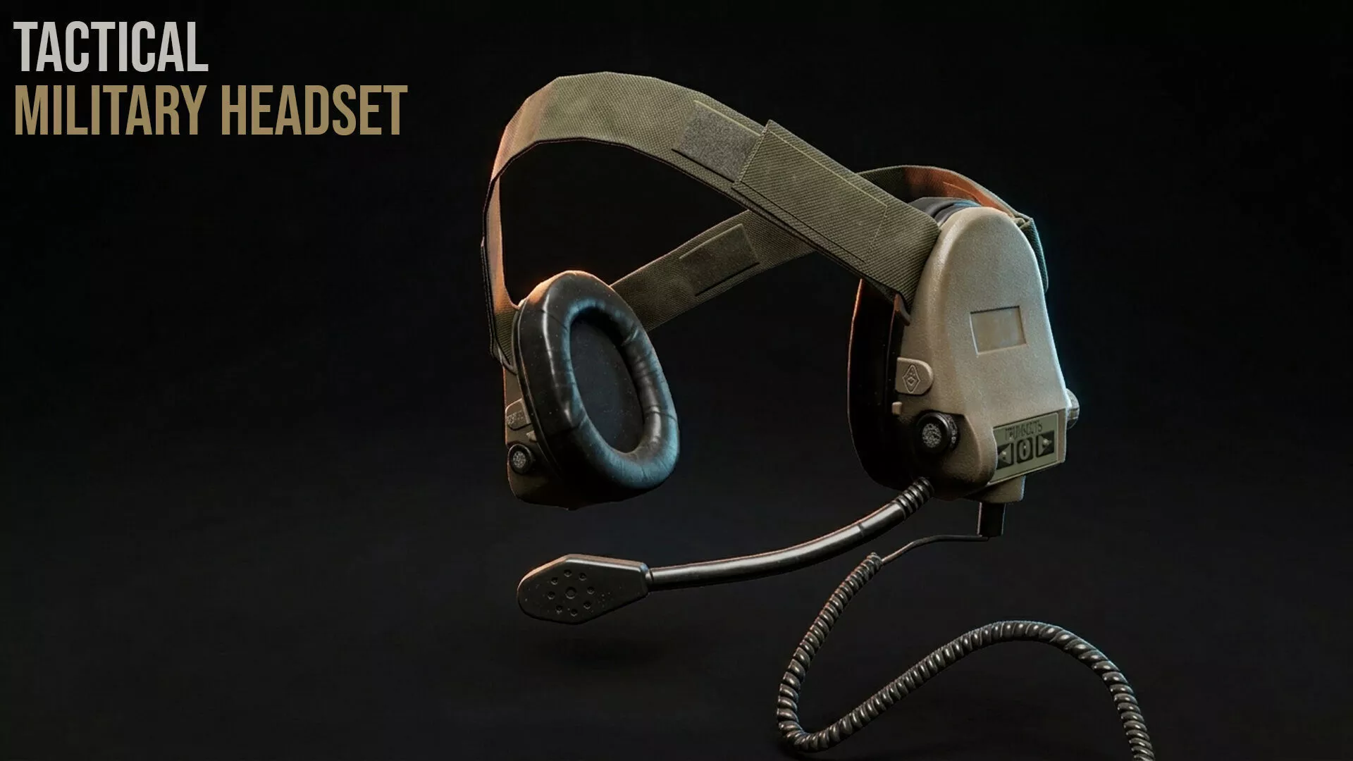Tactical Military Headset Low-poly 3D model