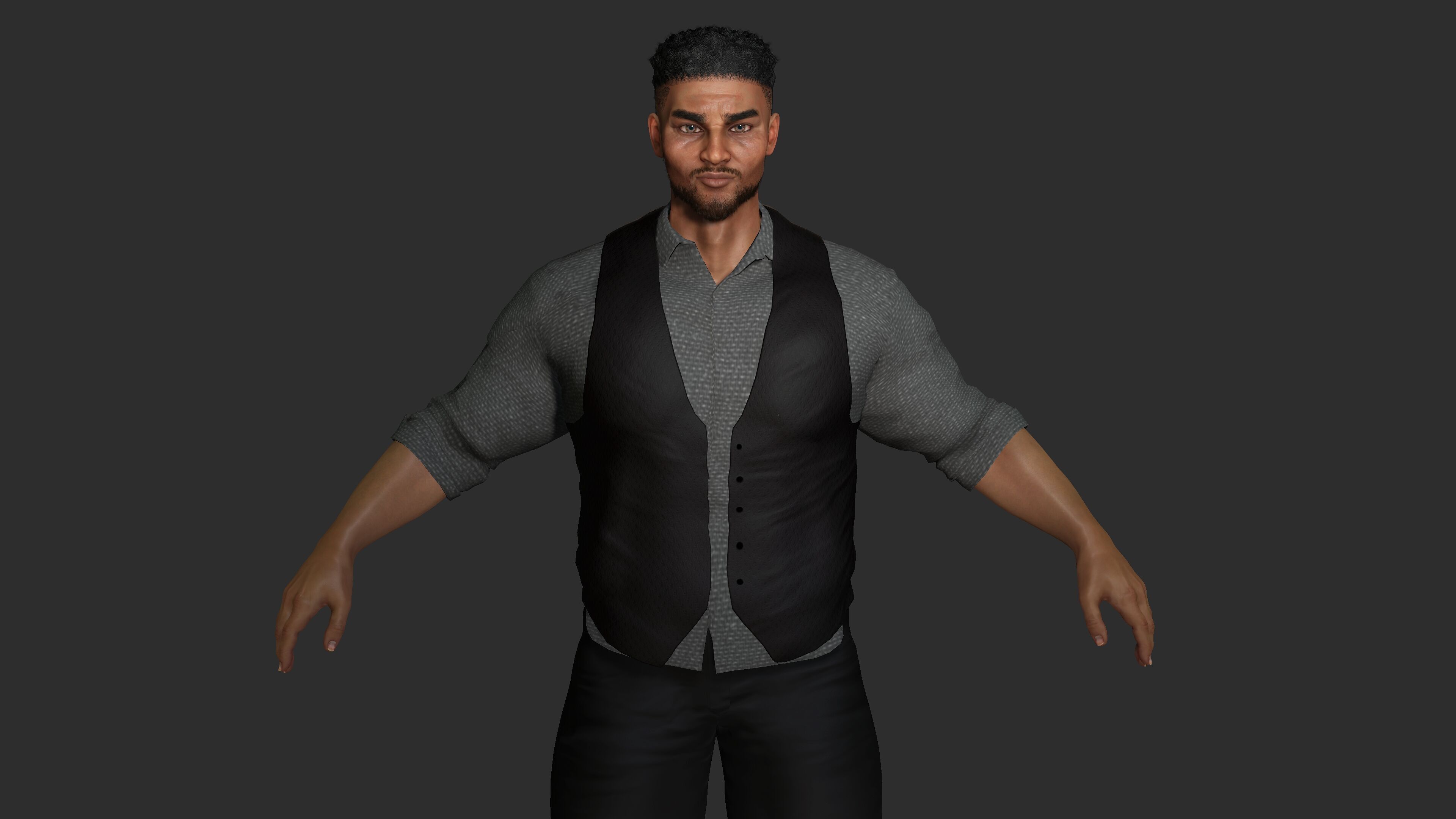 AAA 3D REALISTIC CHARACTER - BUSINESSMAN MAFIA NPC BODYGUARD Low-poly 3D model_3