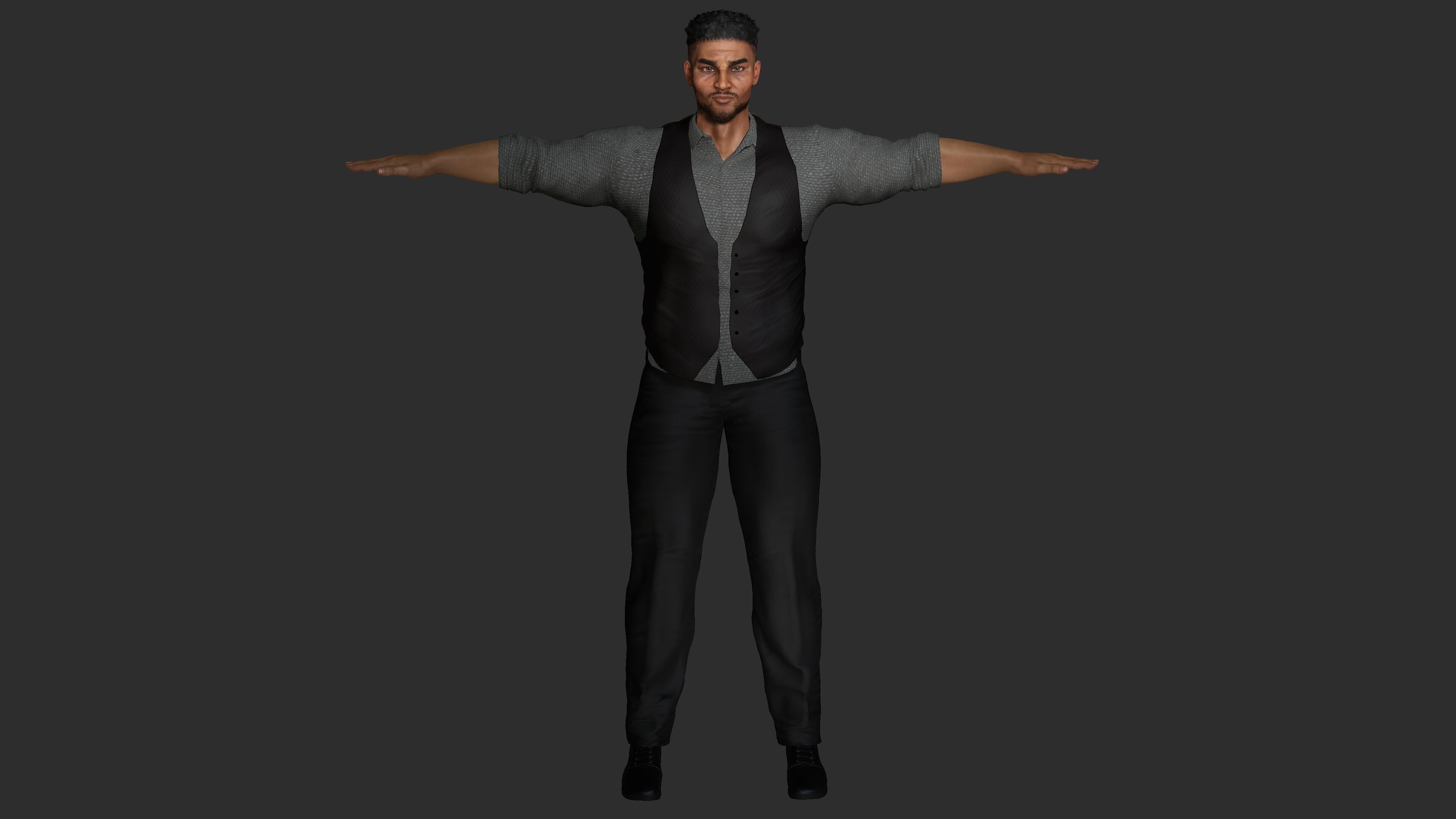 AAA 3D REALISTIC CHARACTER - BUSINESSMAN MAFIA NPC BODYGUARD Low-poly 3D model_12