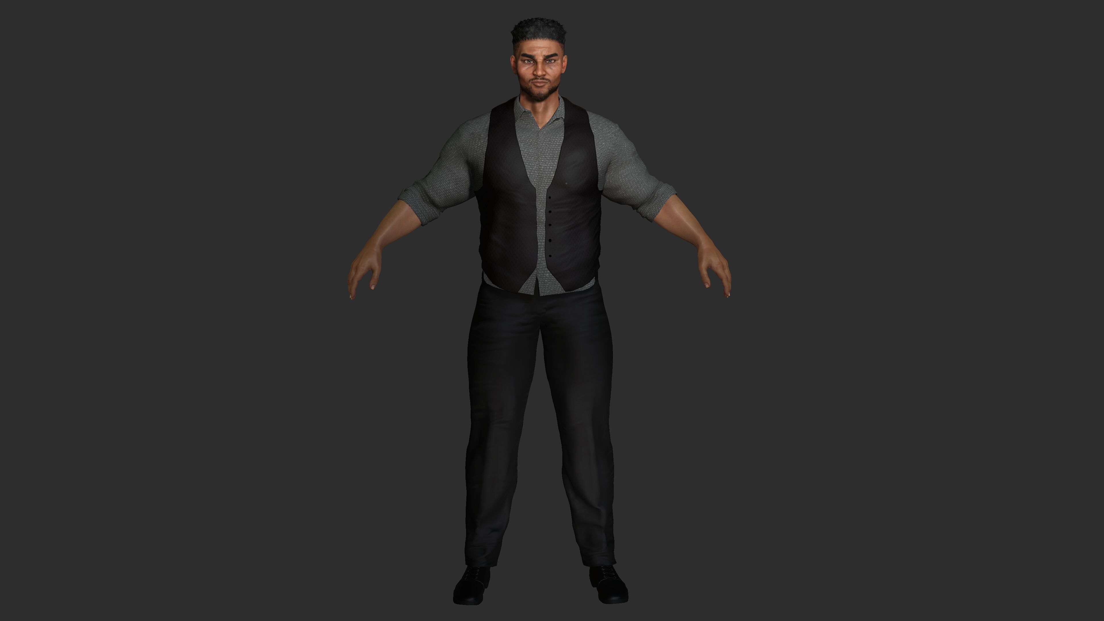 AAA 3D REALISTIC CHARACTER - BUSINESSMAN MAFIA NPC BODYGUARD Low-poly 3D model_1