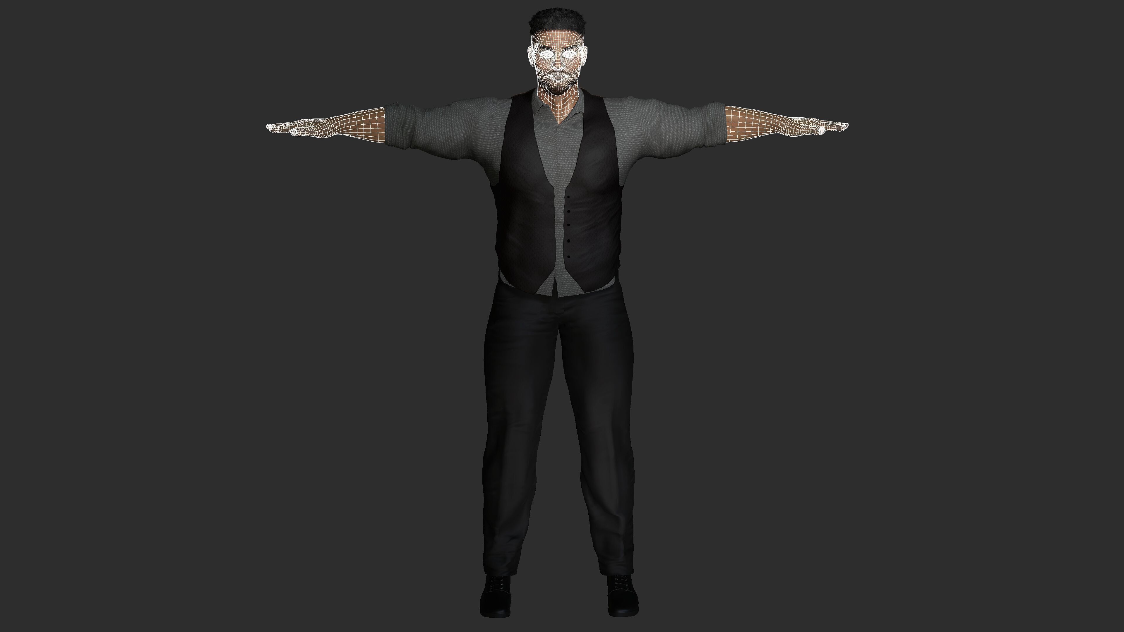 AAA 3D REALISTIC CHARACTER - BUSINESSMAN MAFIA NPC BODYGUARD Low-poly 3D model_14