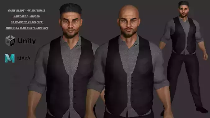 AAA 3D REALISTIC CHARACTER - BUSINESSMAN MAFIA NPC BODYGUARD