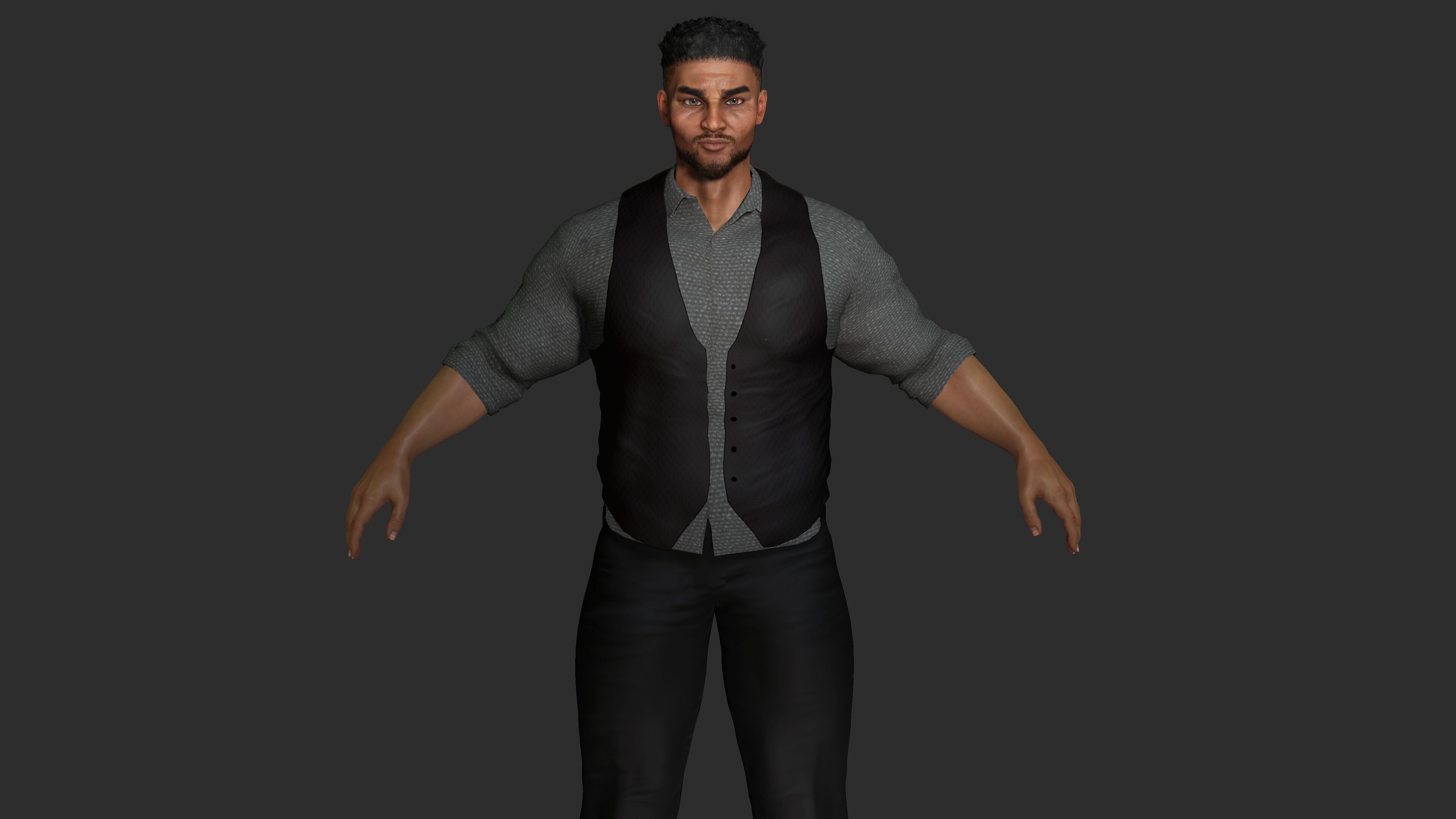 AAA 3D REALISTIC CHARACTER - BUSINESSMAN MAFIA NPC BODYGUARD Low-poly 3D model_2